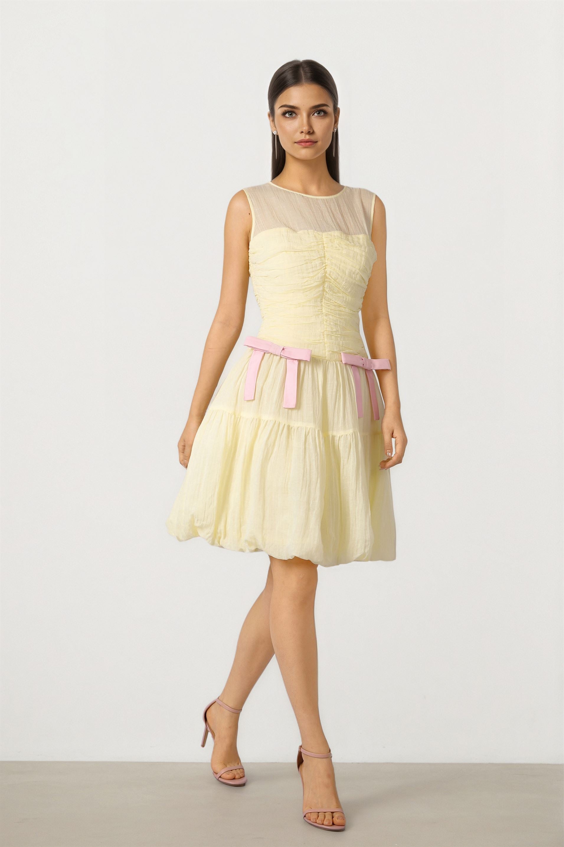 Pleated Bow Dress