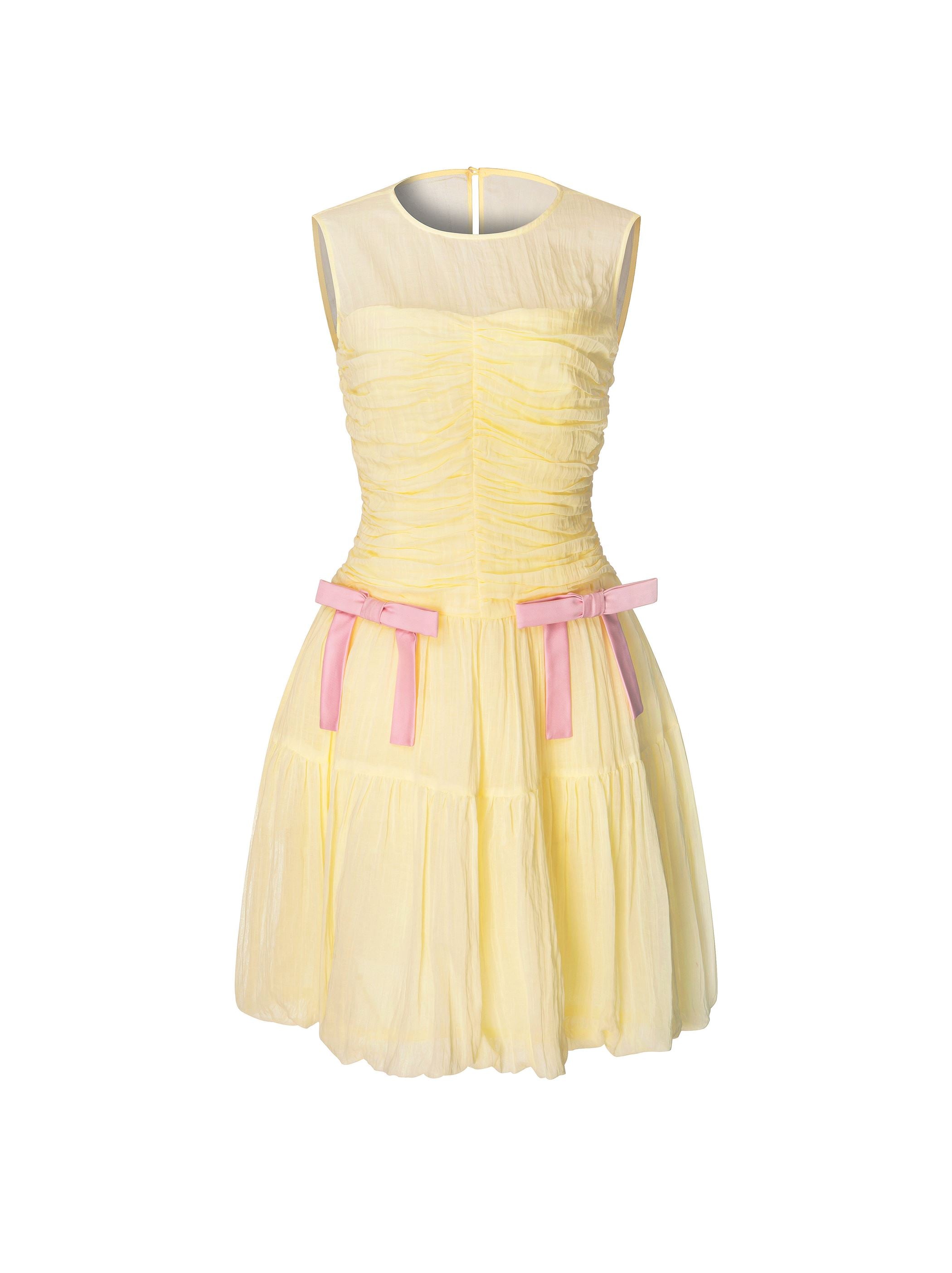 Pleated Bow Dress