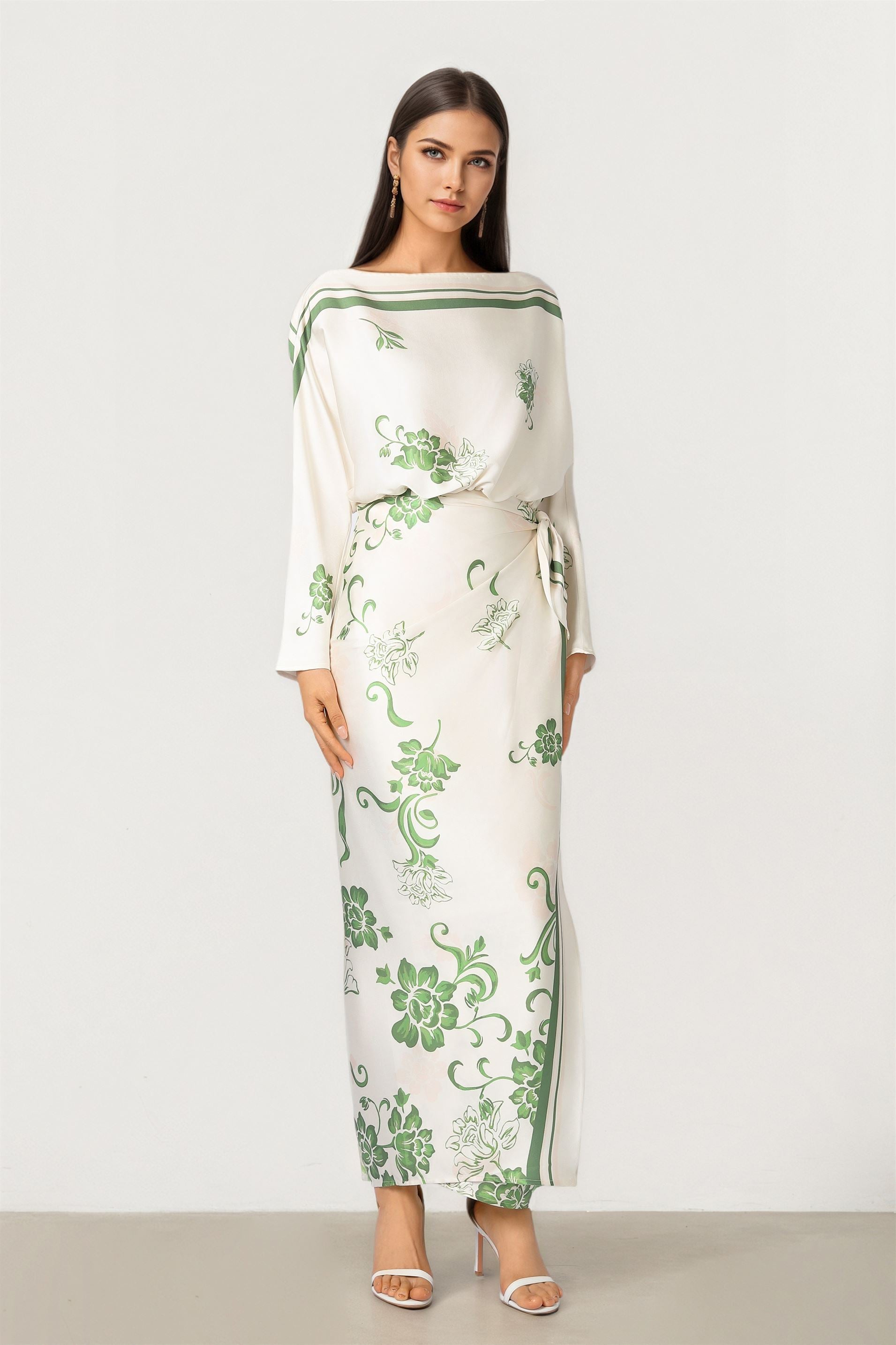 Wrap Print Dress