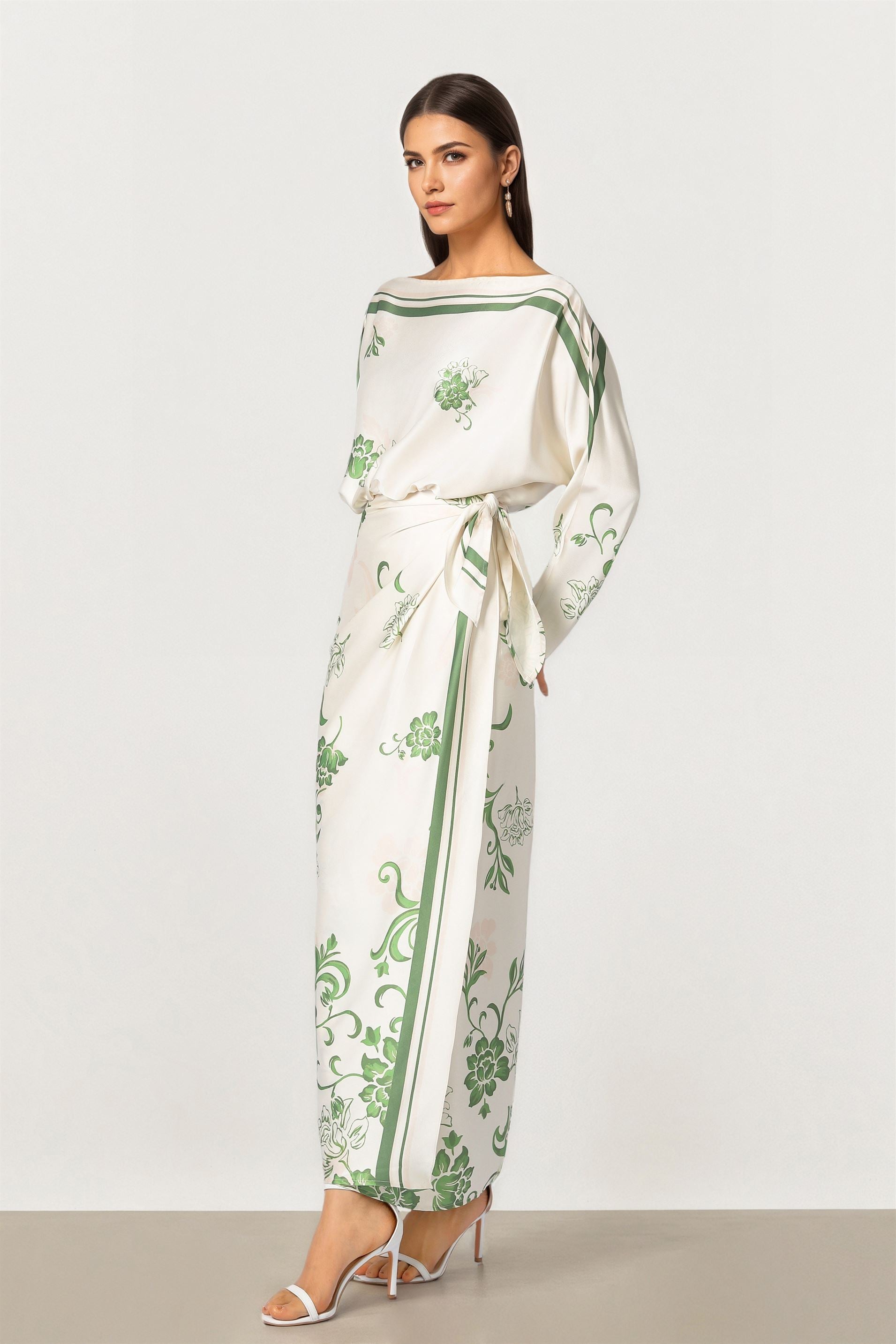 Wrap Print Dress
