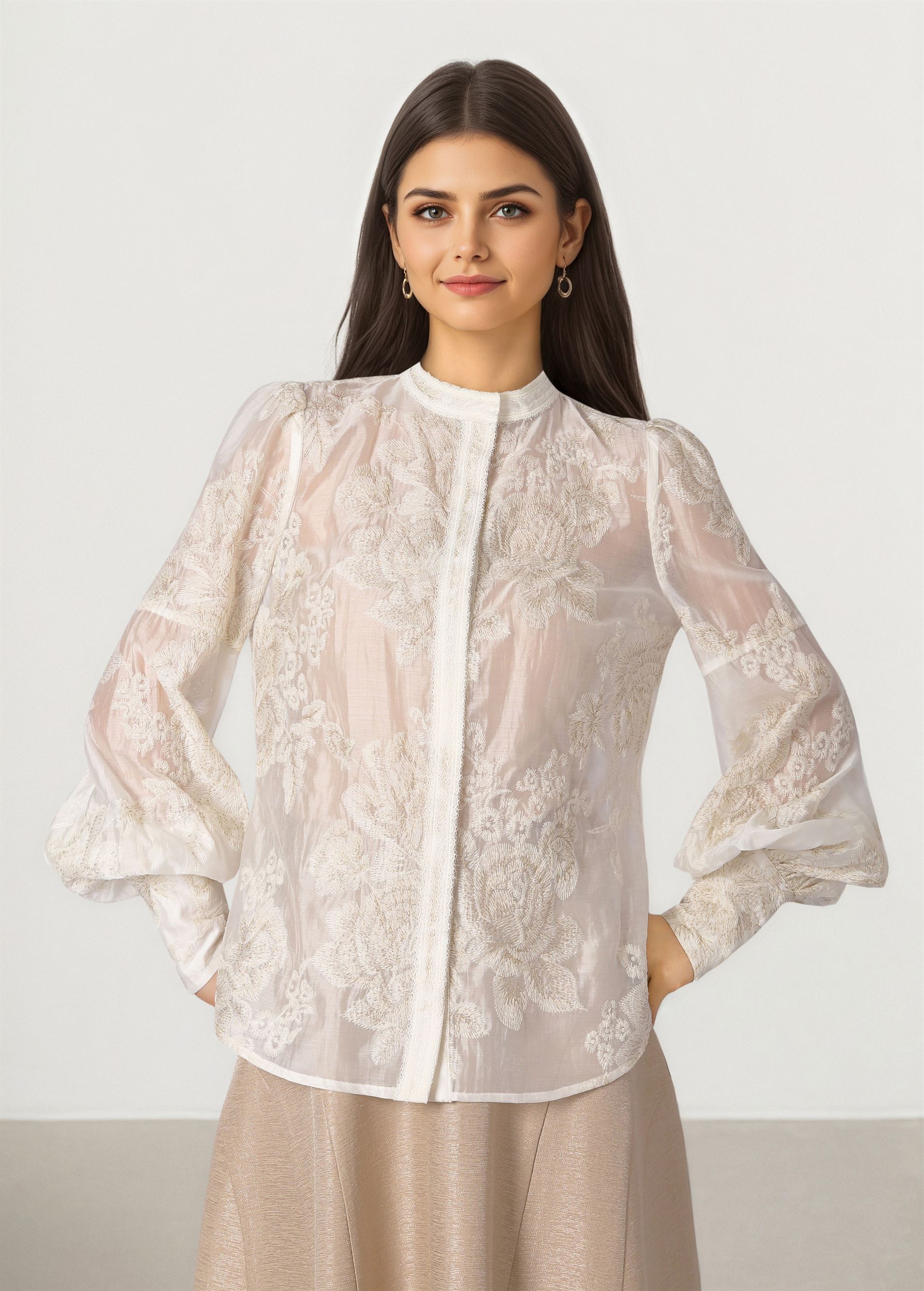 Embroidered Lace Blouse