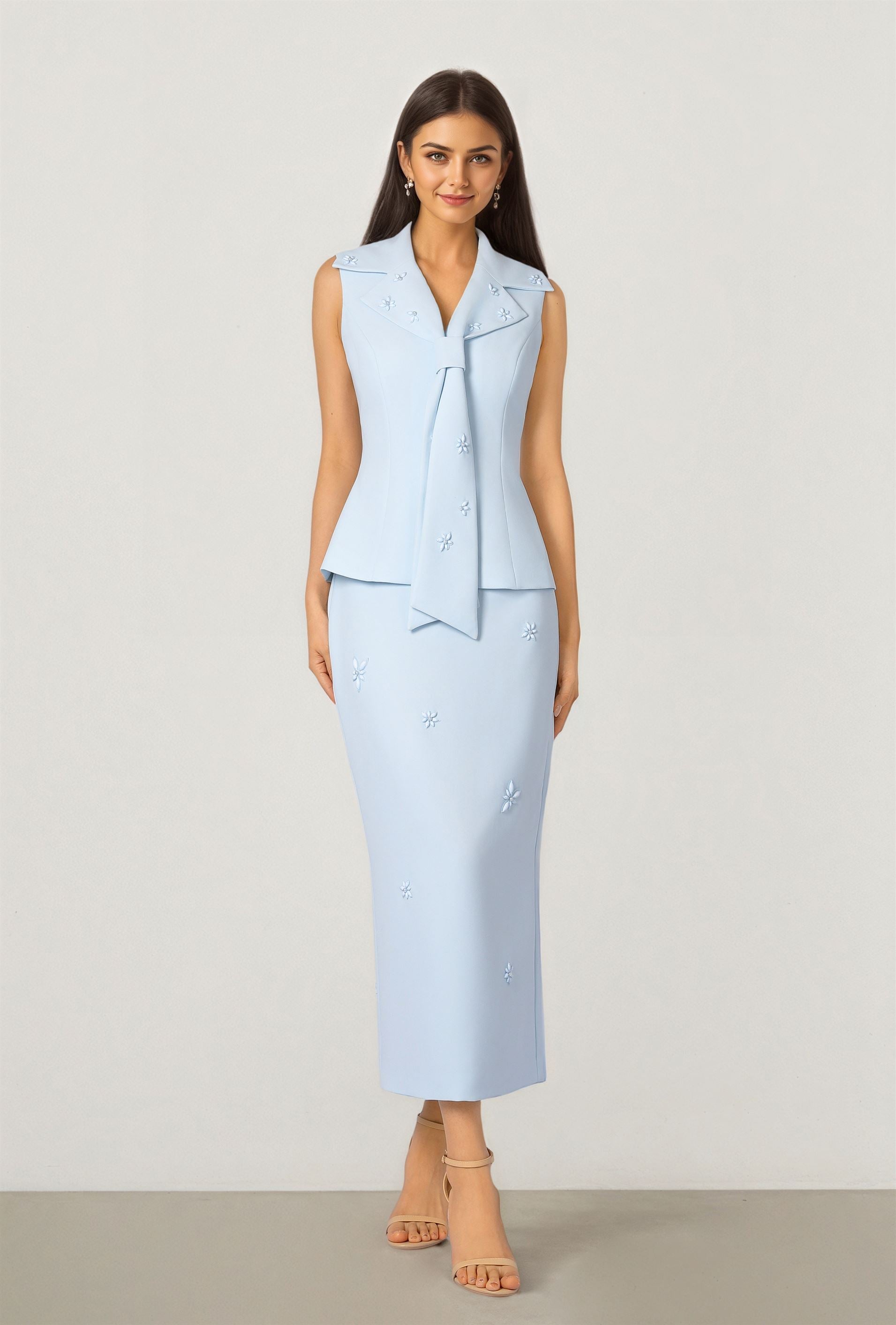 Straight Cut Crepe Skirt