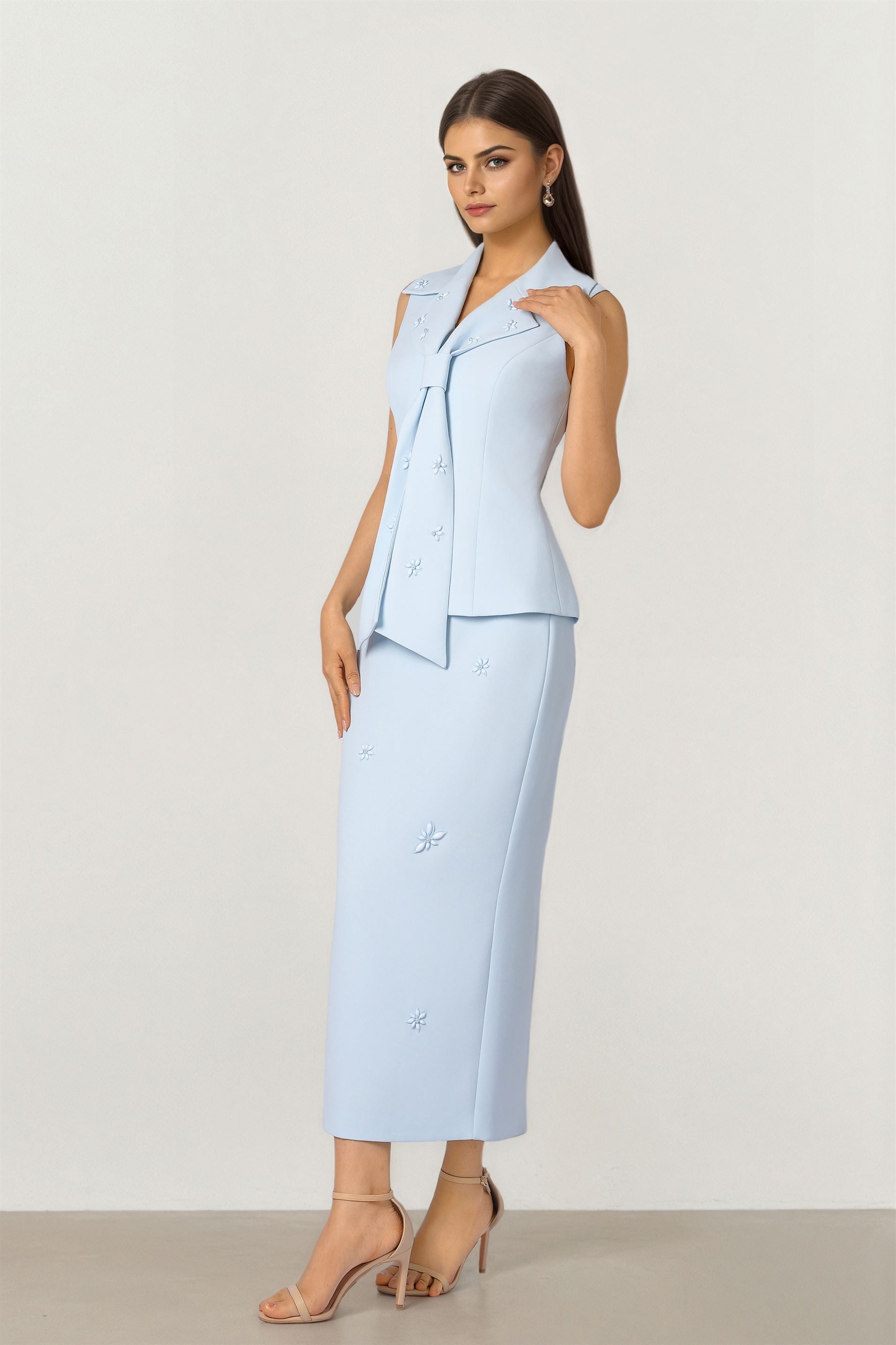 Straight Cut Crepe Skirt