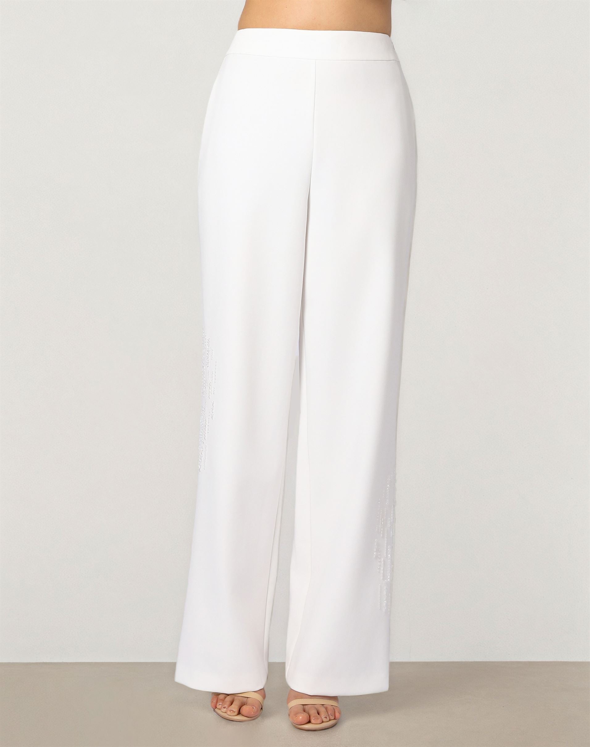 Embellished Crepe Pants