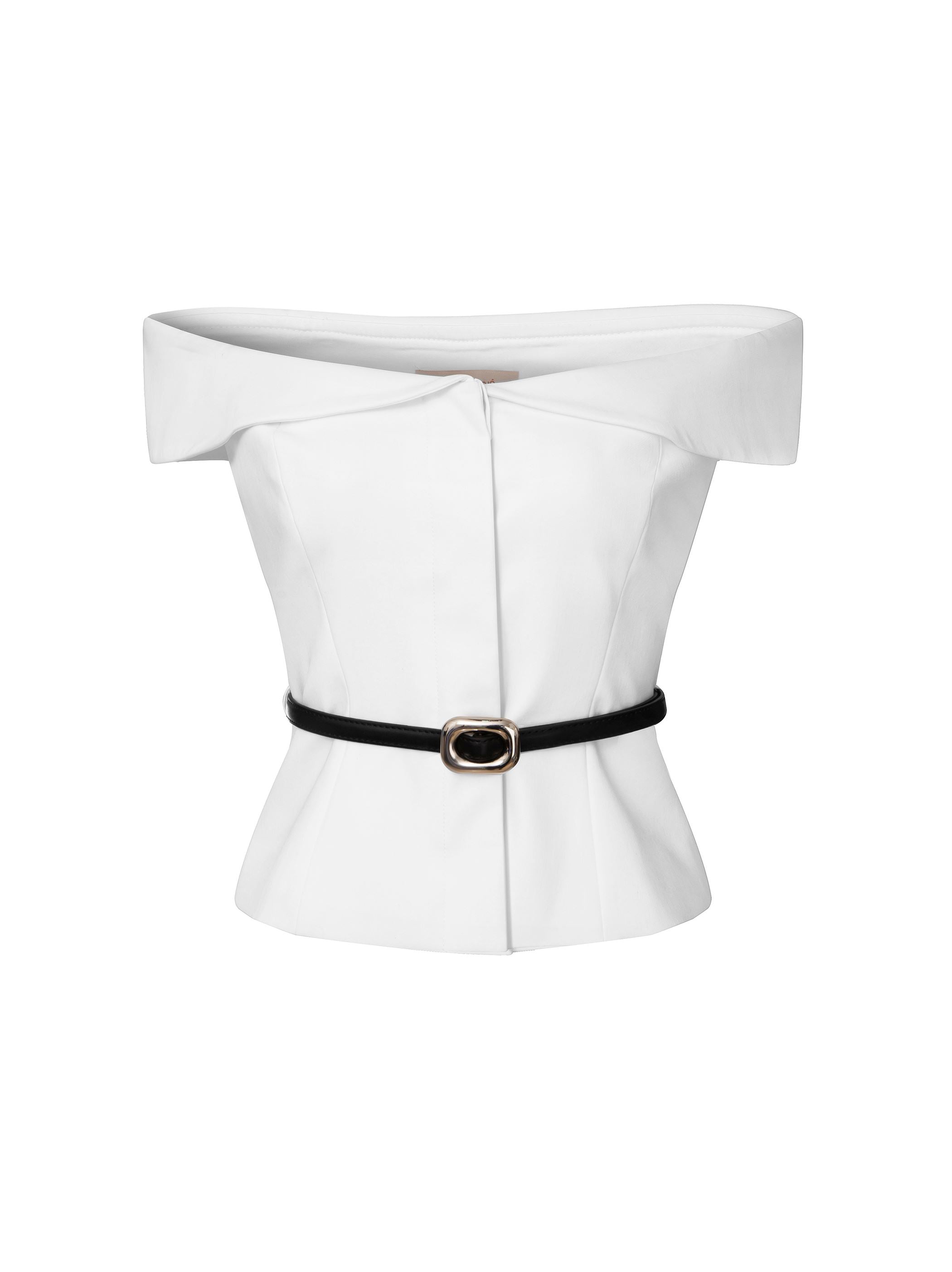 Off-Shoulder Top with Belt