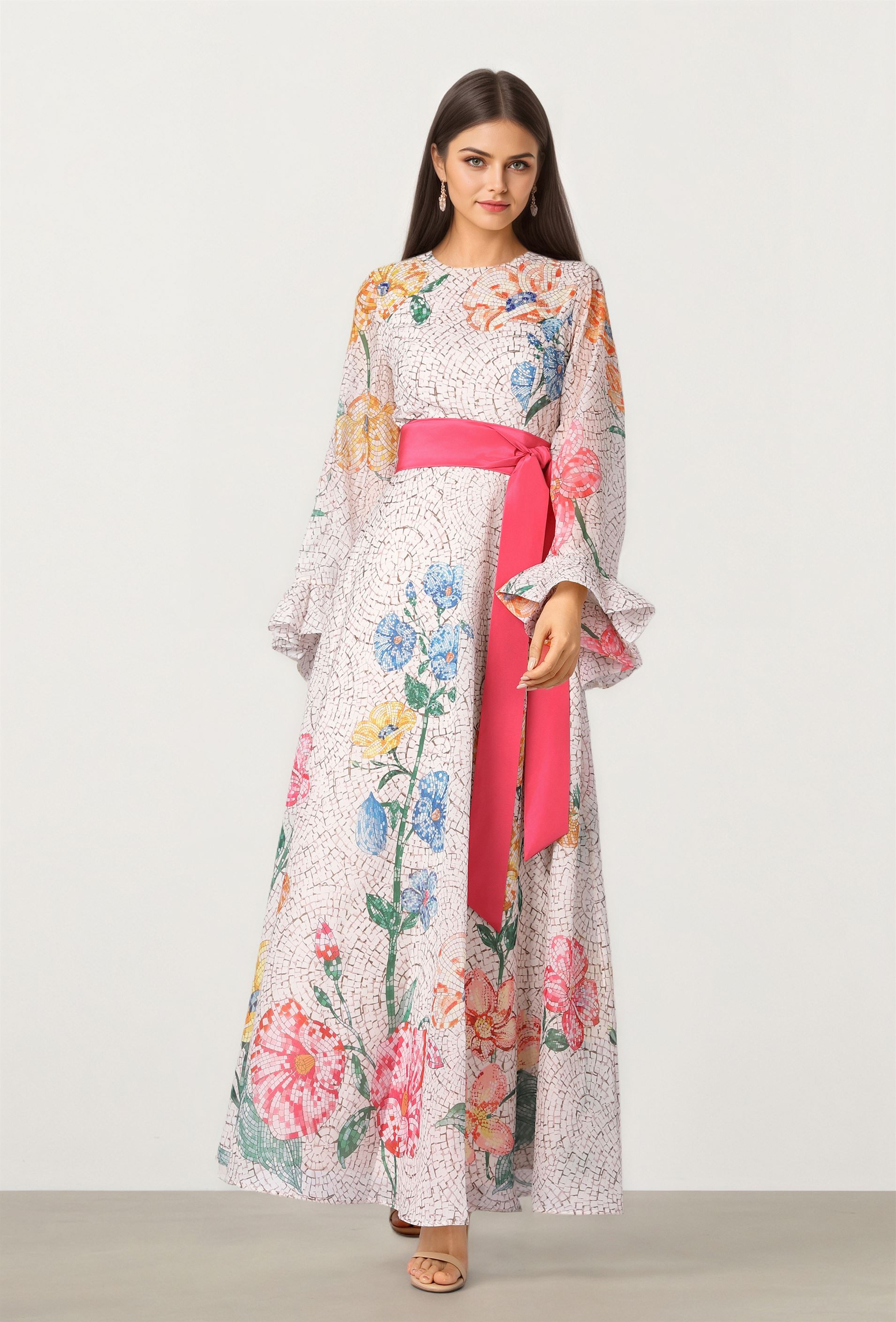 Printed Organza Dress