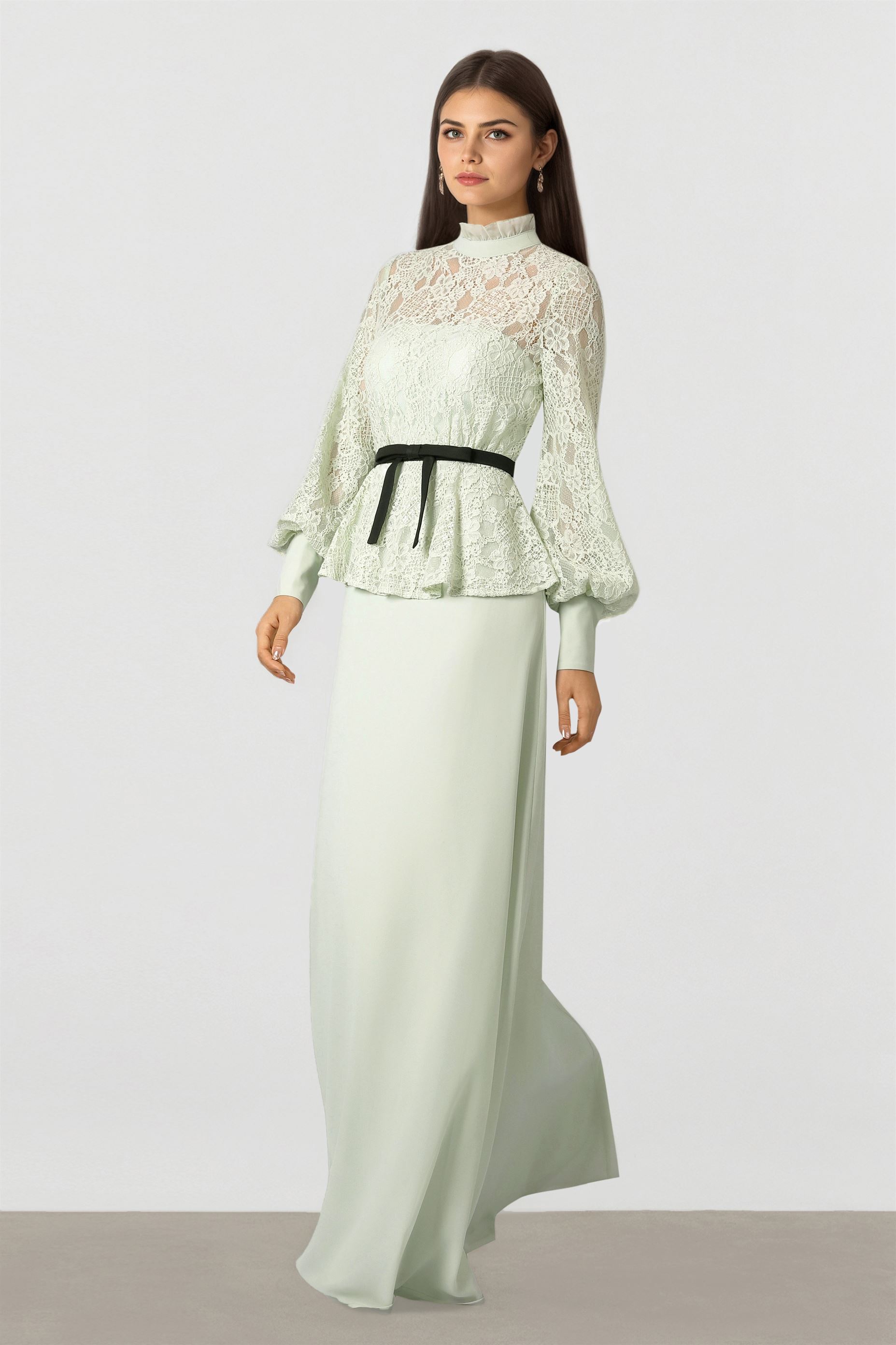 Lace Dress with Belt
