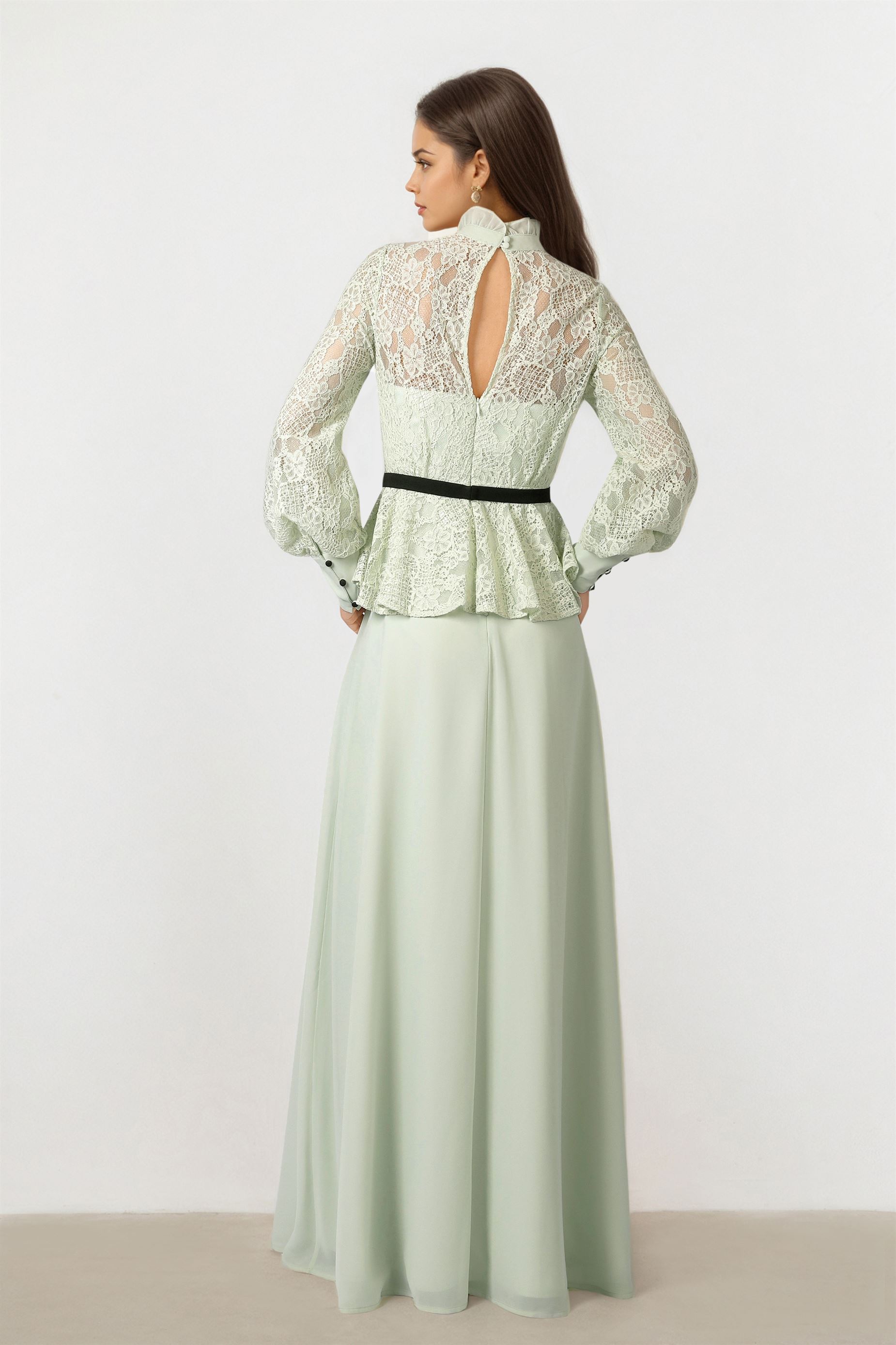 Lace Dress with Belt