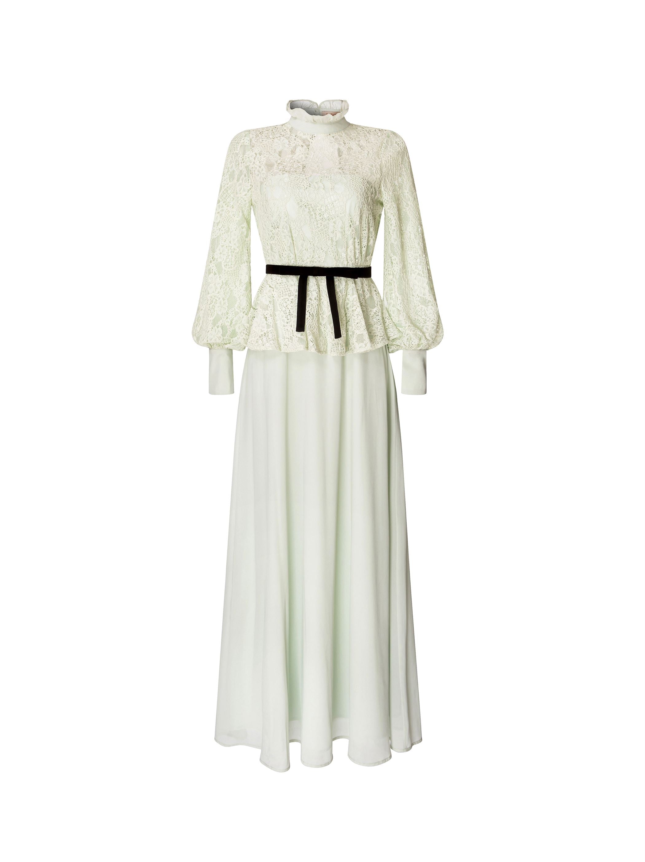 Lace Dress with Belt