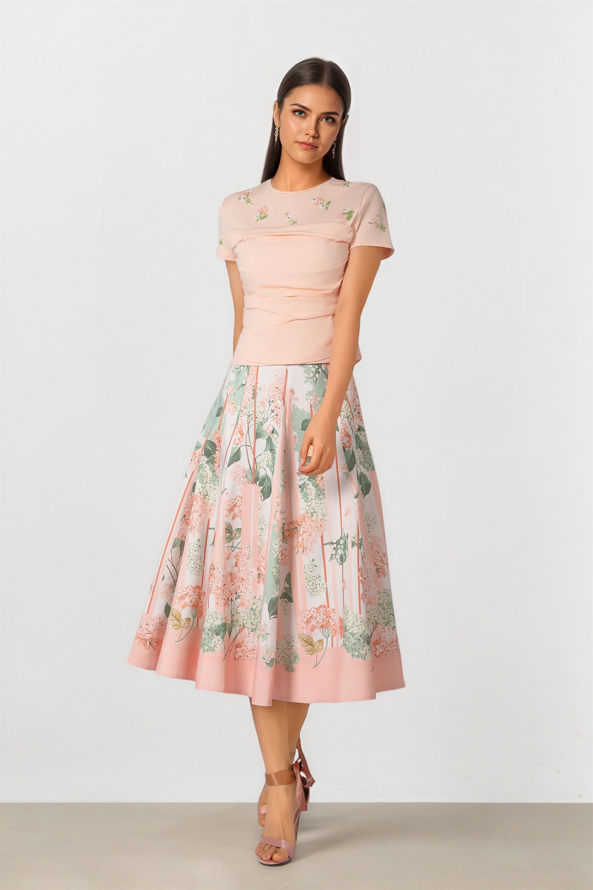 Ruched Peach T-shirt