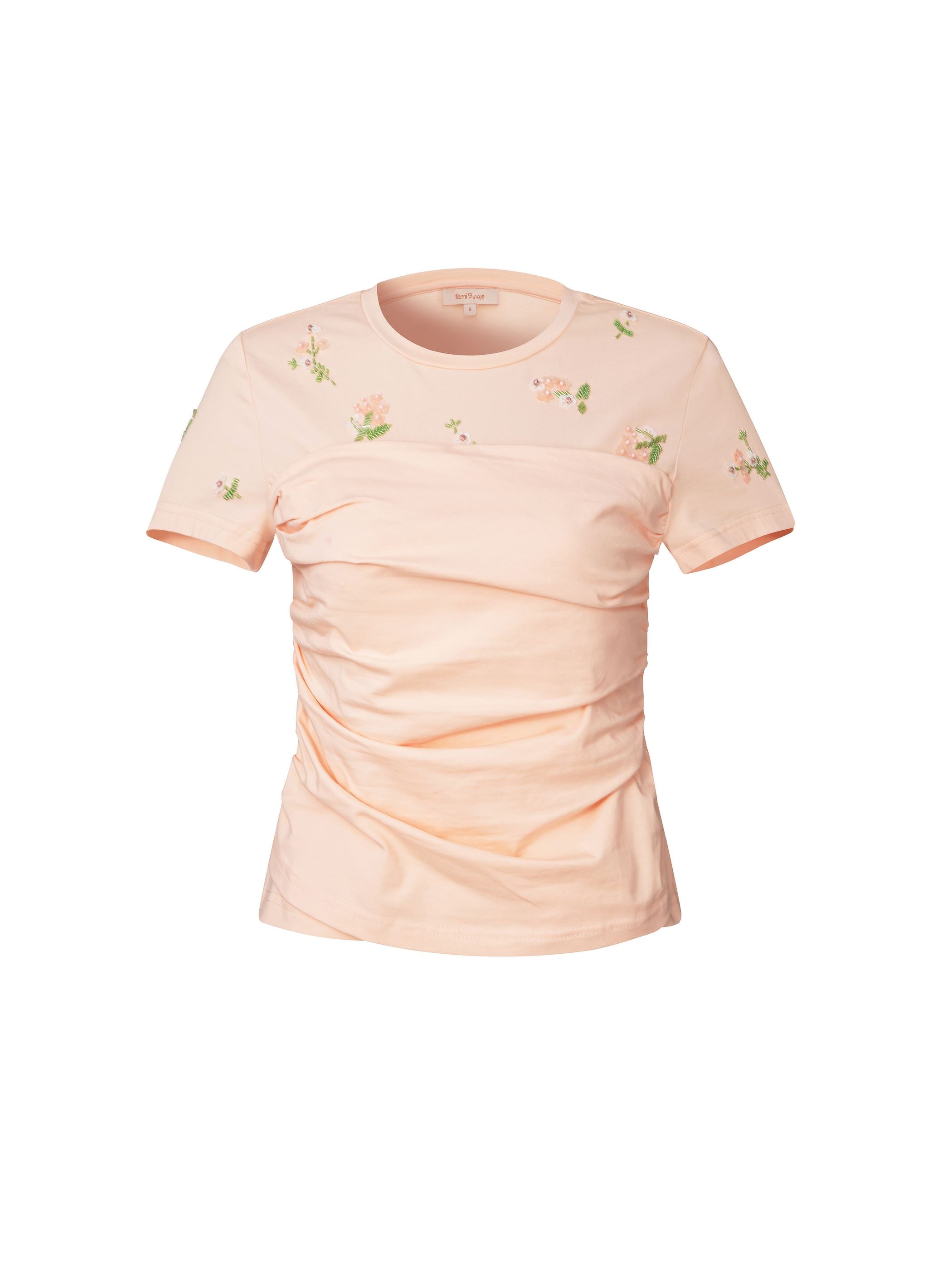 Ruched Peach T-shirt