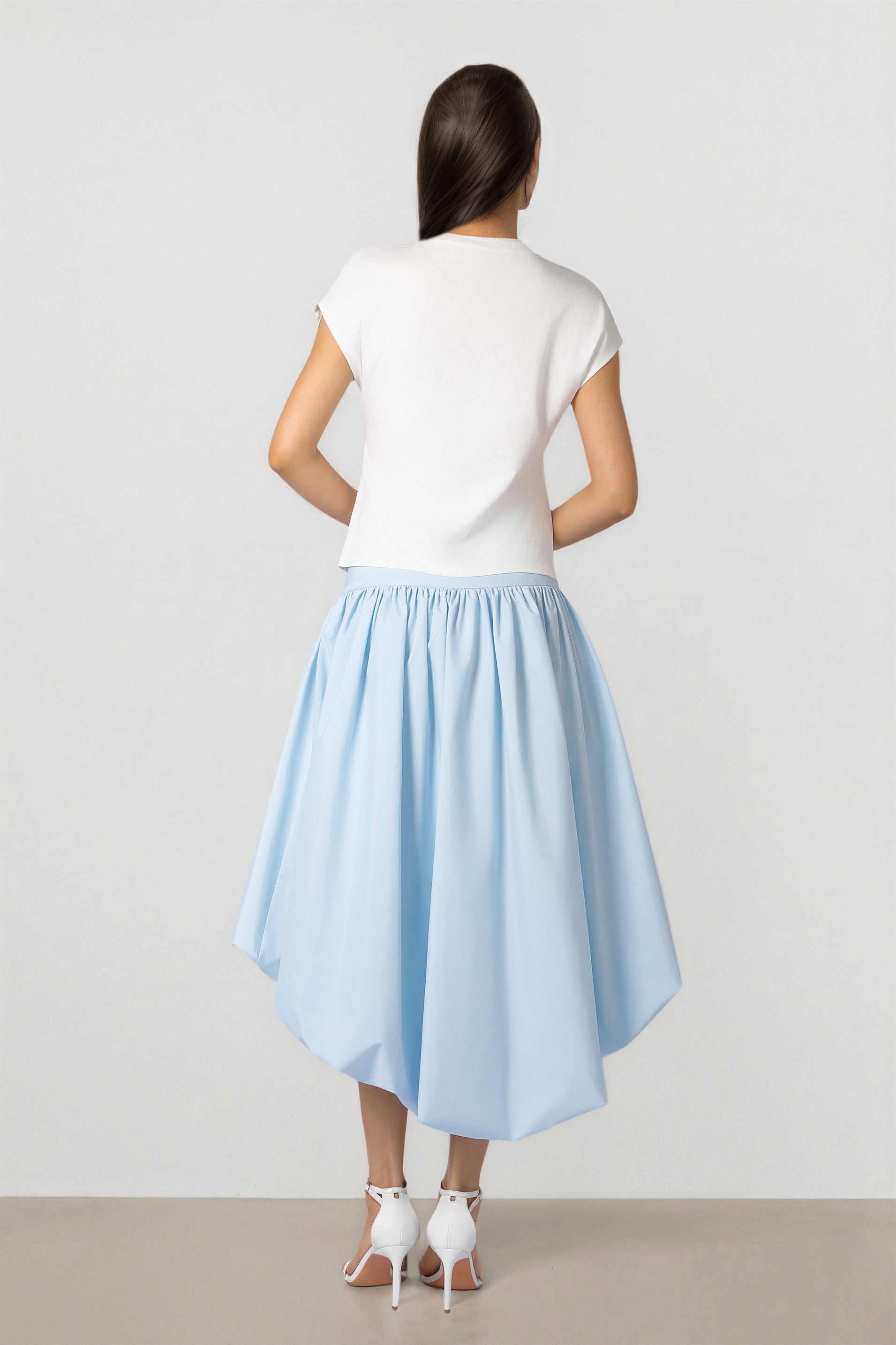 Sky Blue Taffeta Skirt