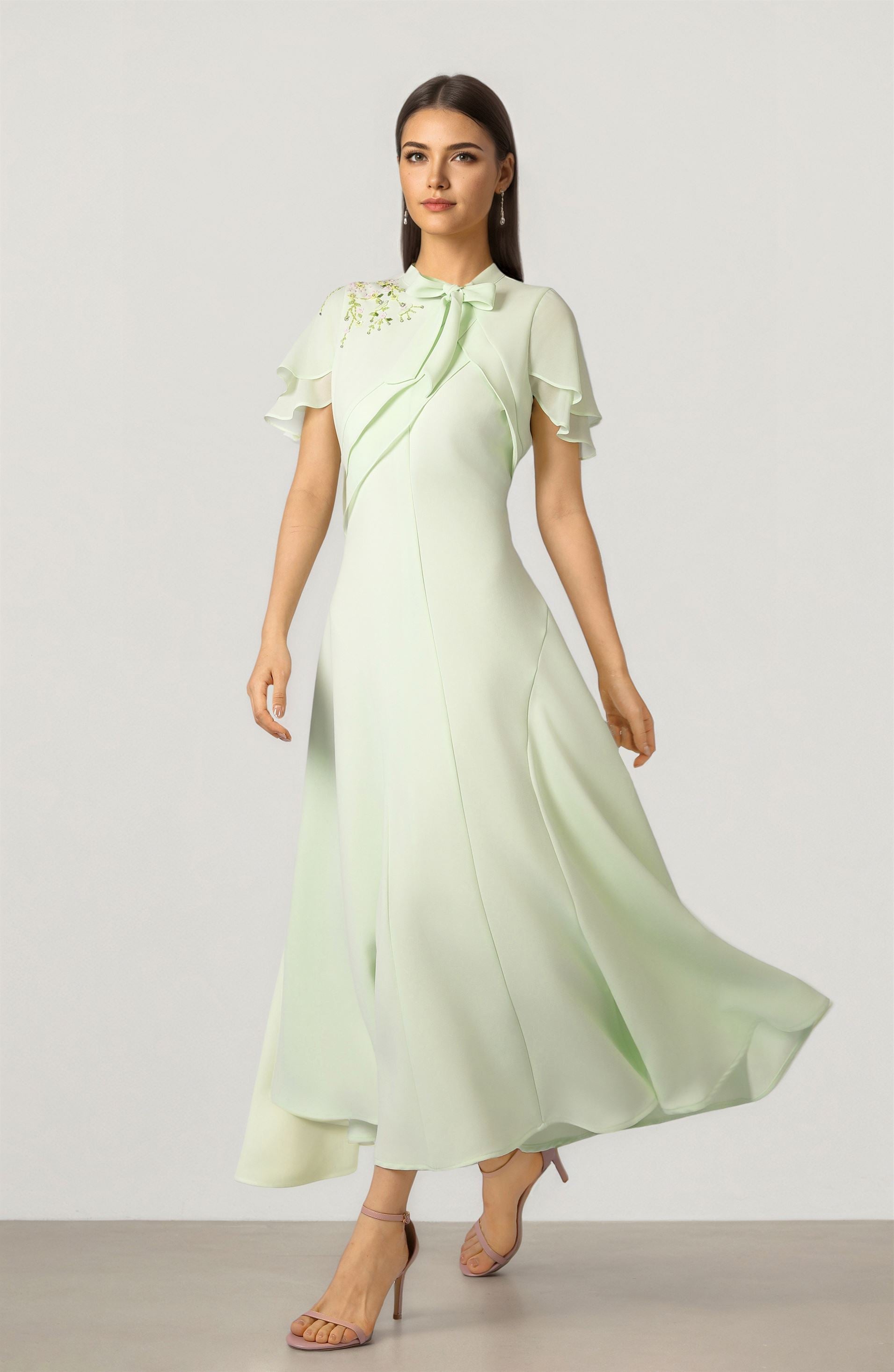 EMBELLISHED MIDI DRESS