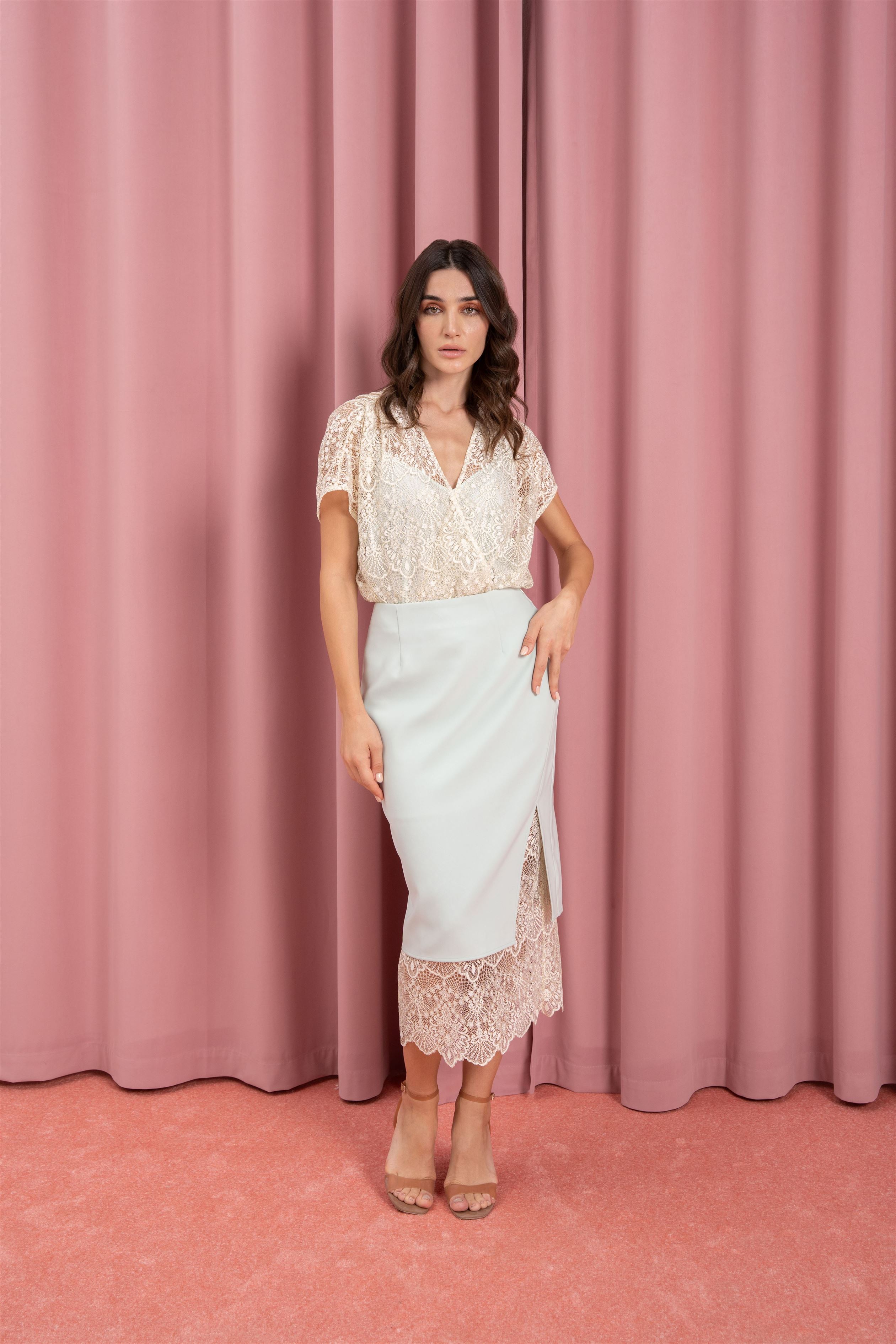 Straight Cut Midi Skirt