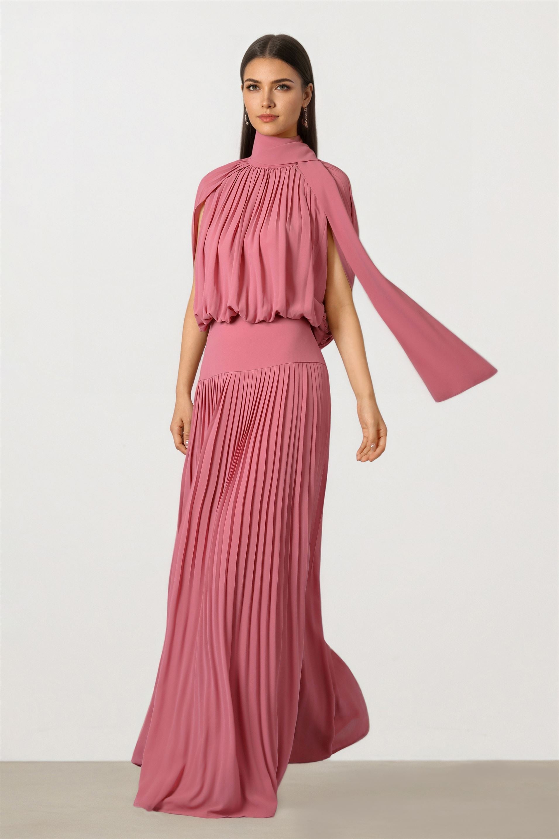 Pleated Maxi Skirt