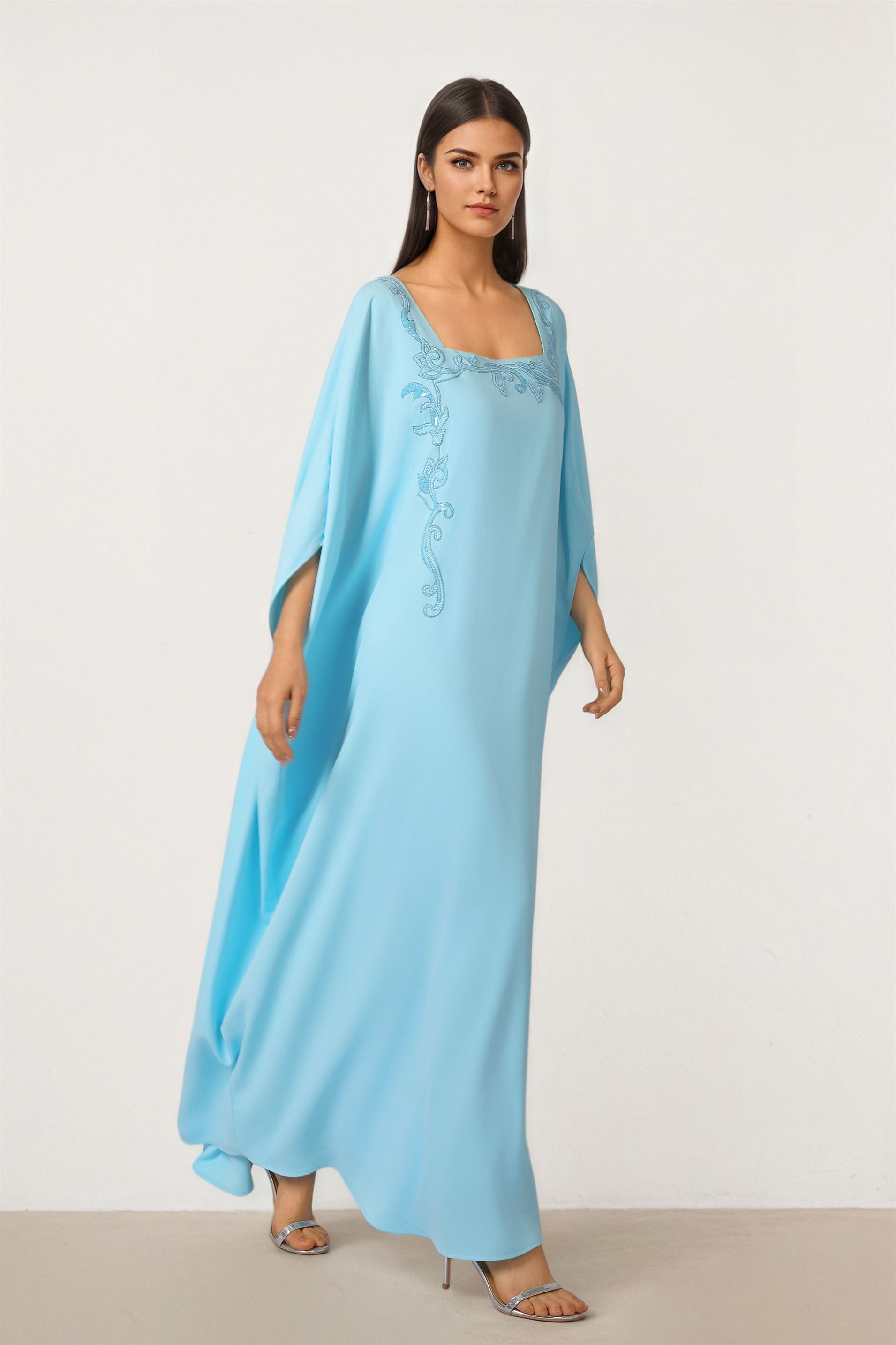 Cutout Embroidered Kaftan