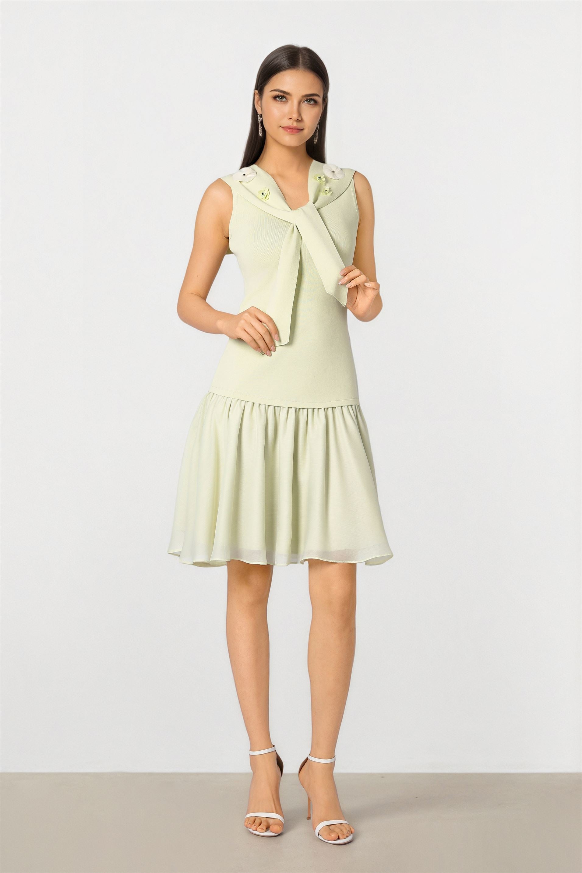 Mint Tie-up Knit dress