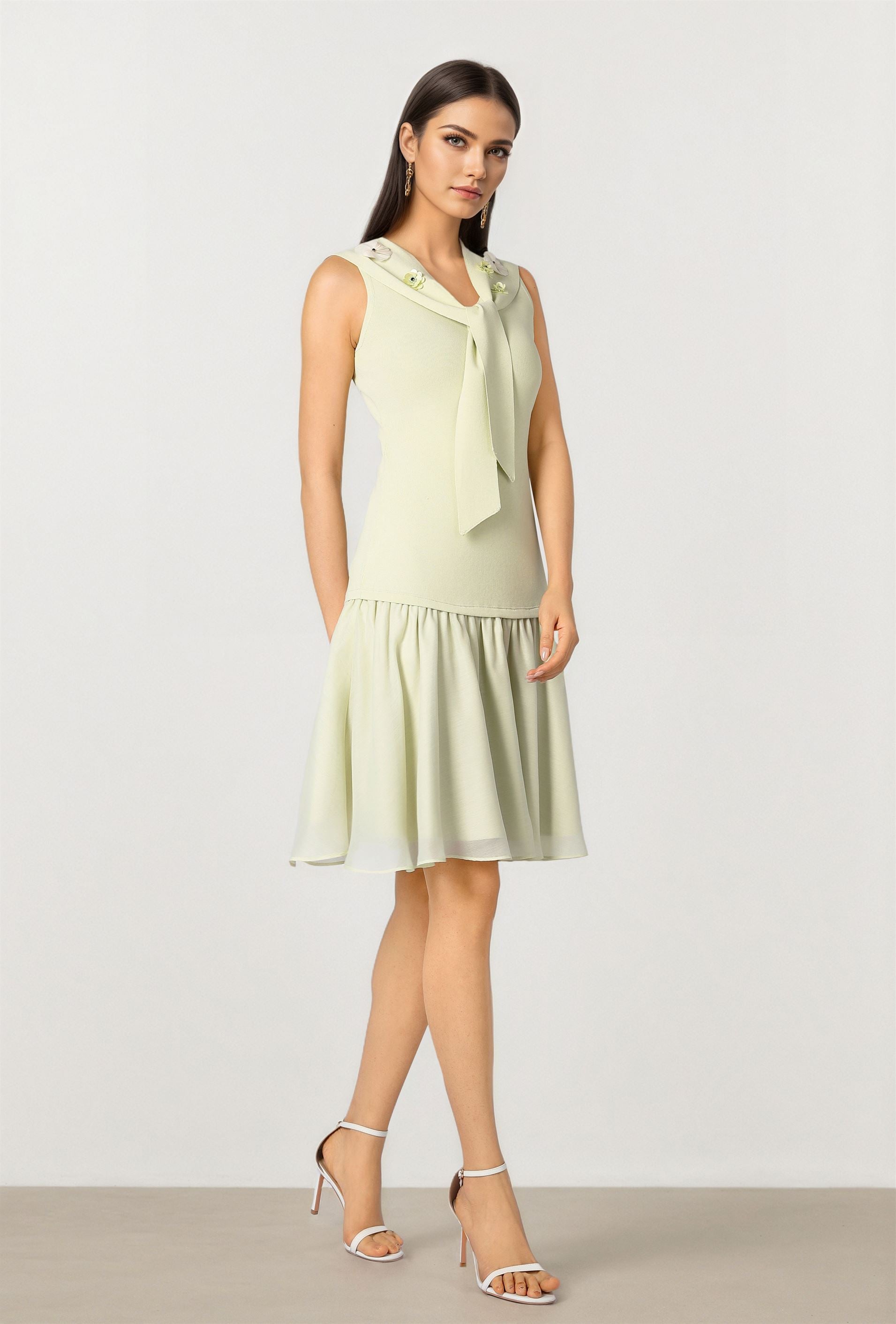 Mint Tie-up Knit dress
