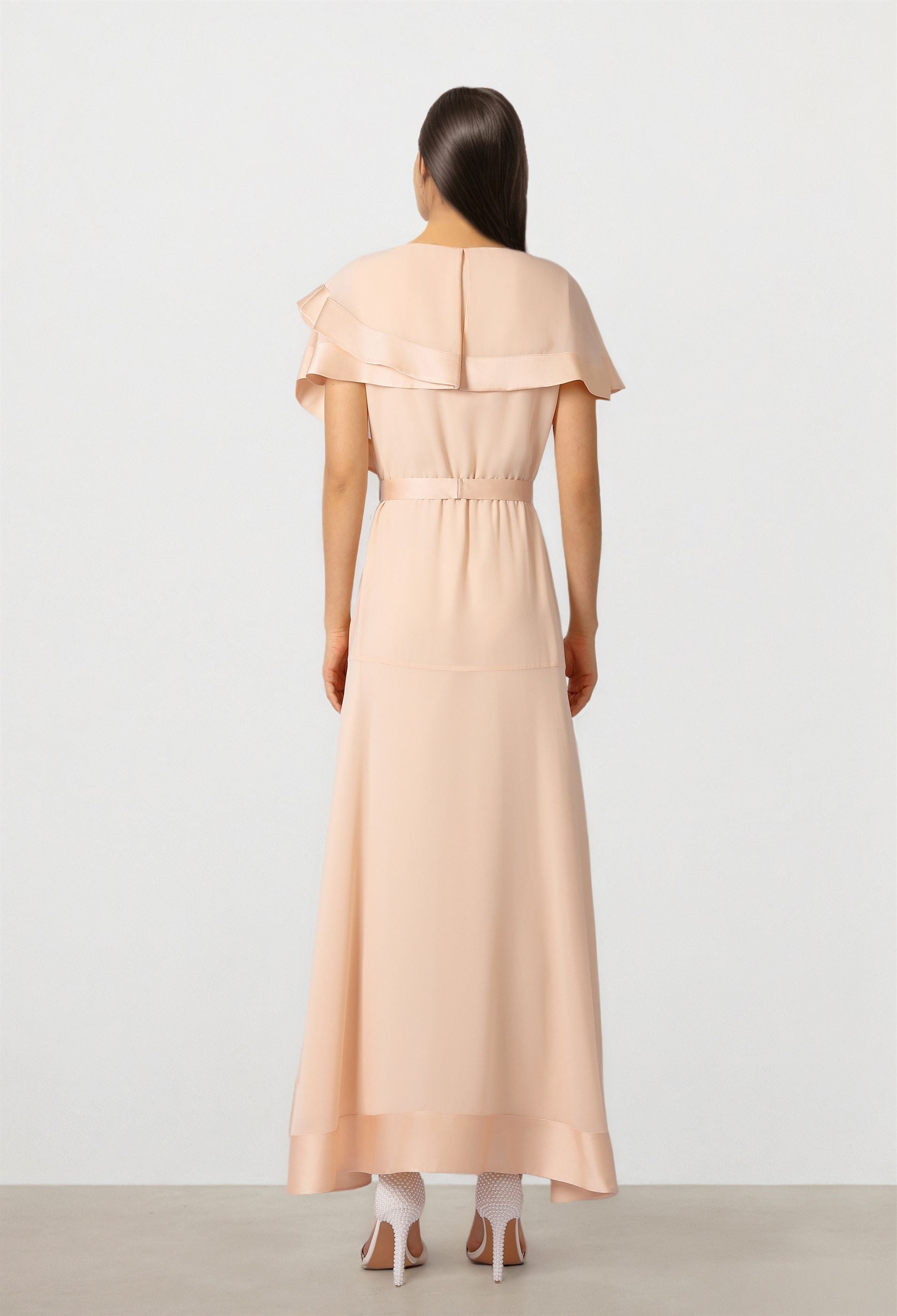 Nude Ruffle Dress