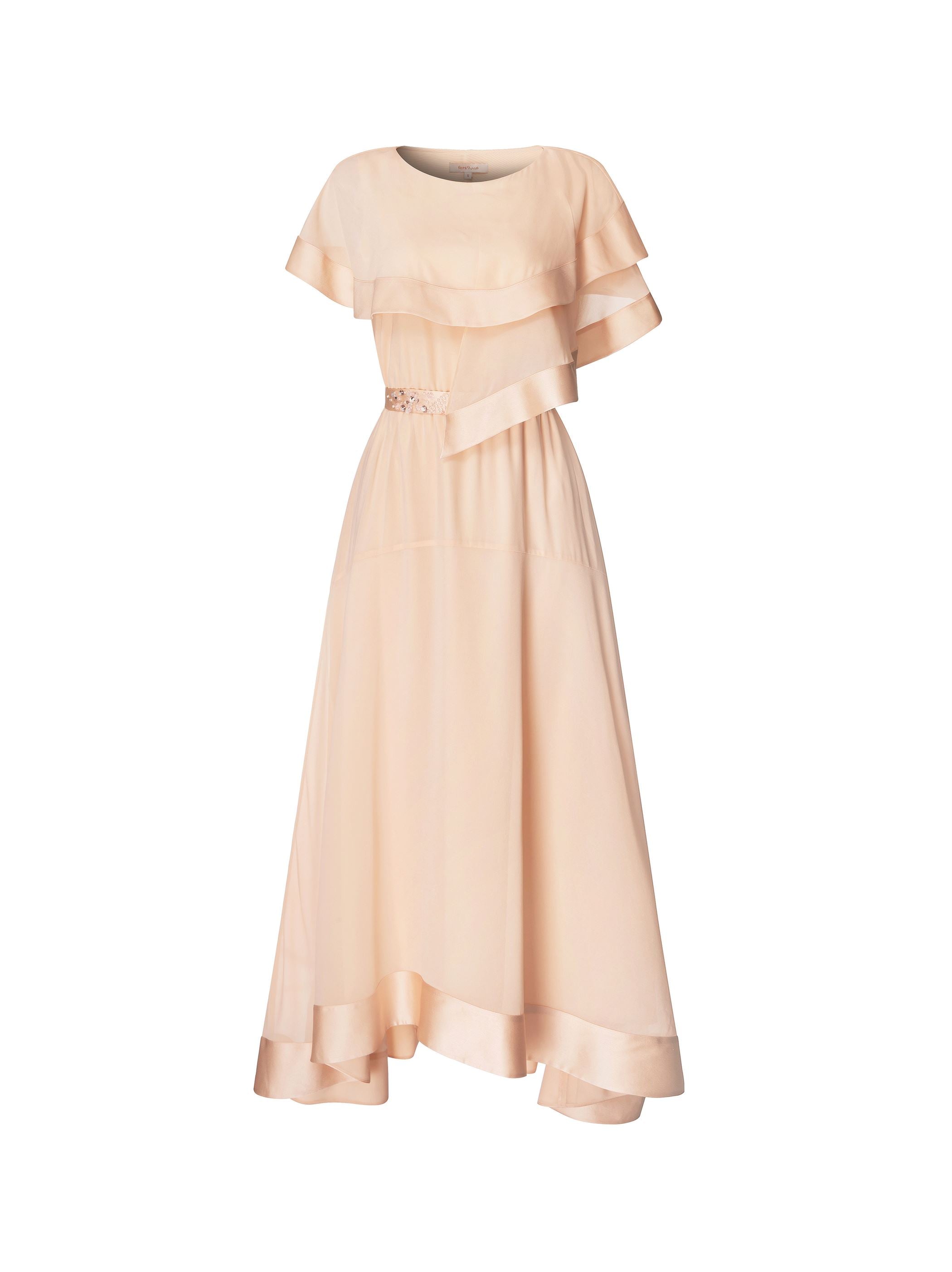Nude Ruffle Dress