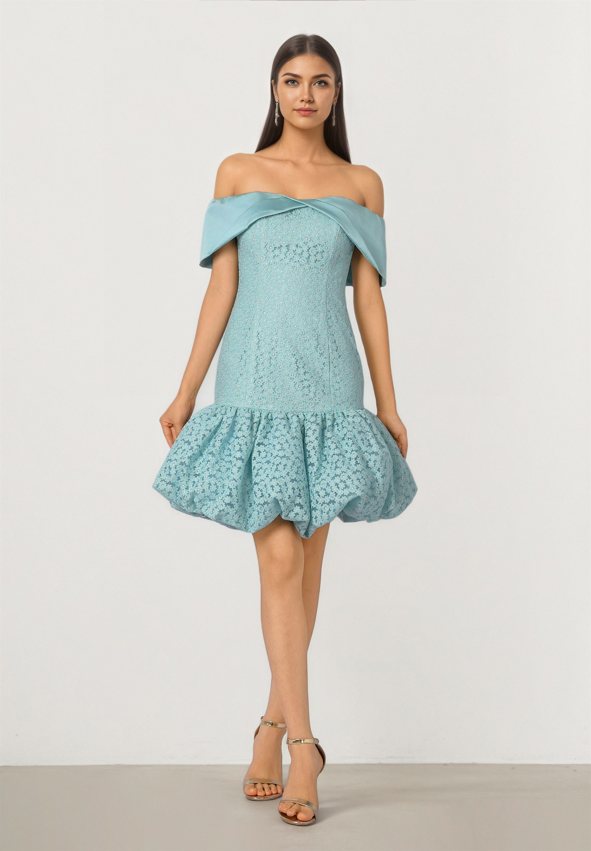 Embellished Off Shoulder Dress