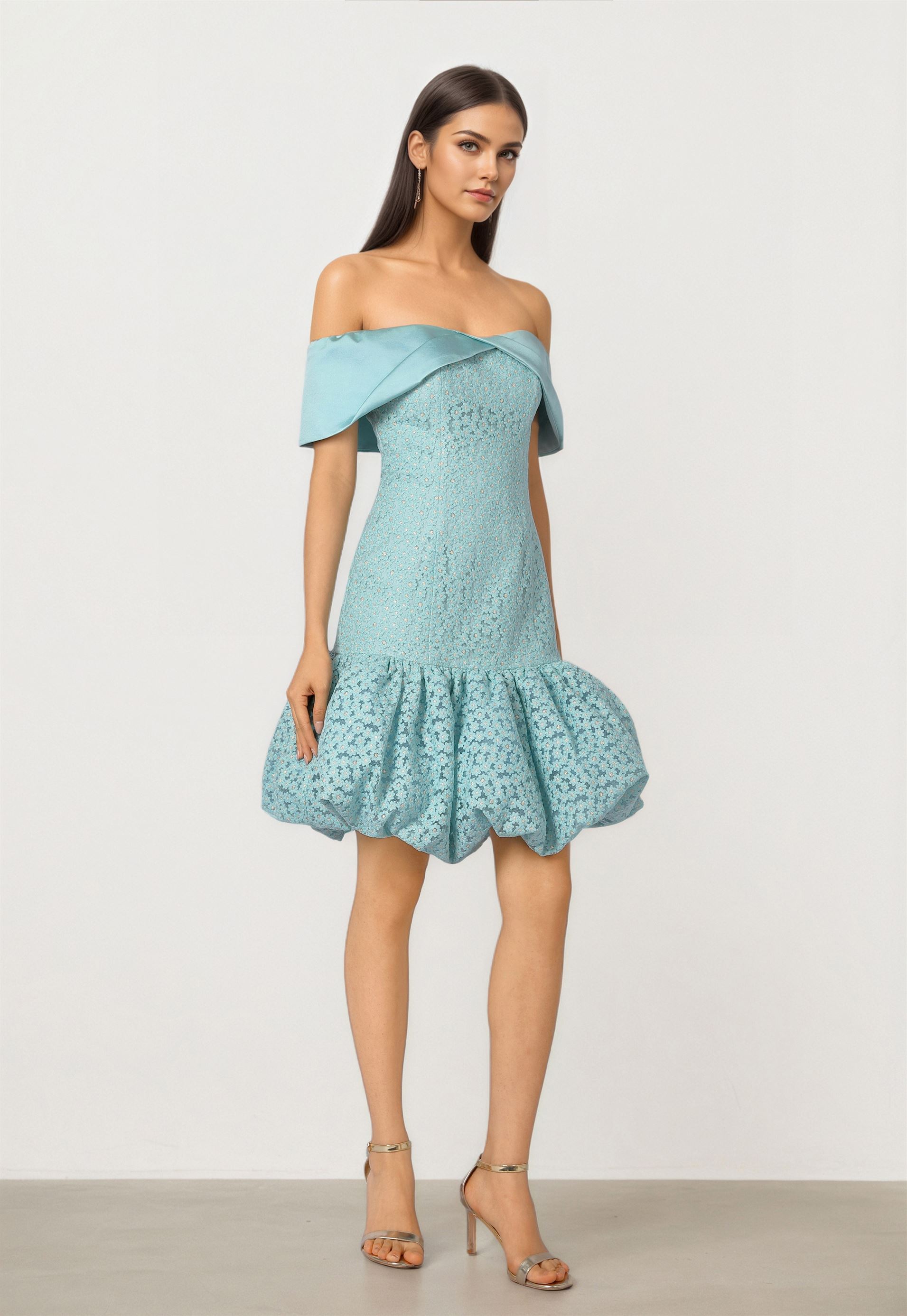 Embellished Off Shoulder Dress