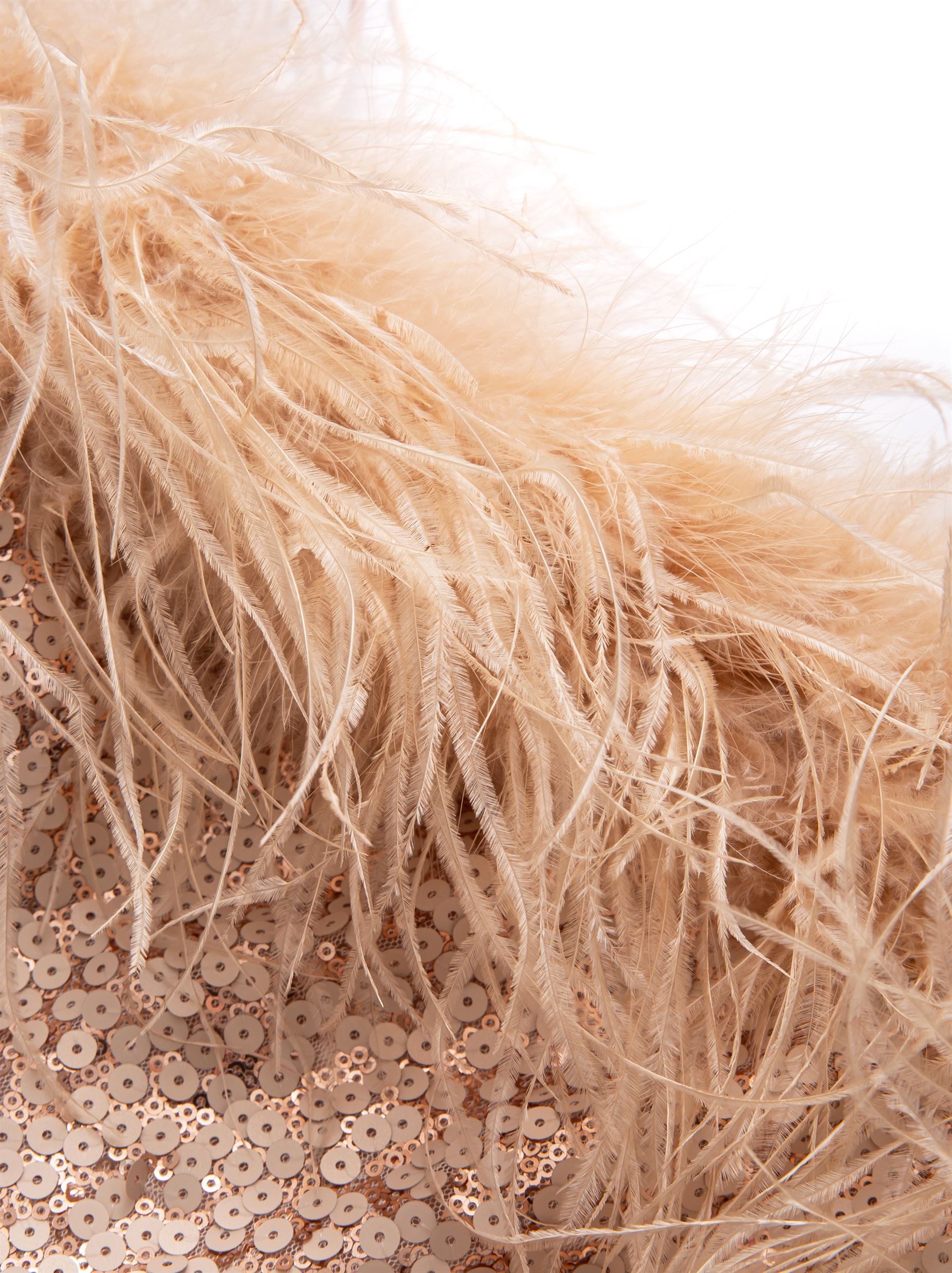 Feather Trim Sequin Dress