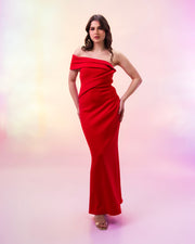 One-Shoulder REd Dress