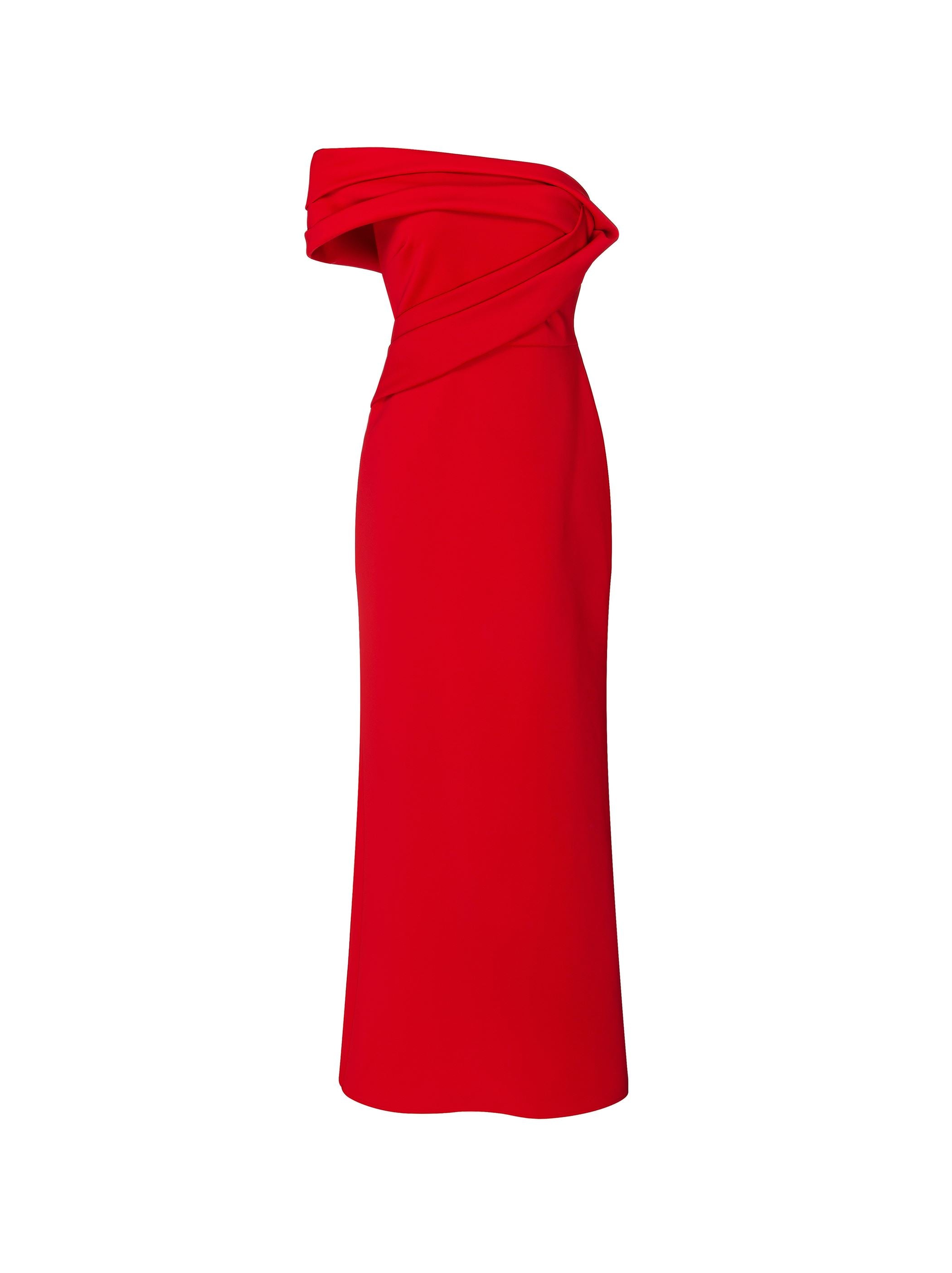 One-Shoulder REd Dress