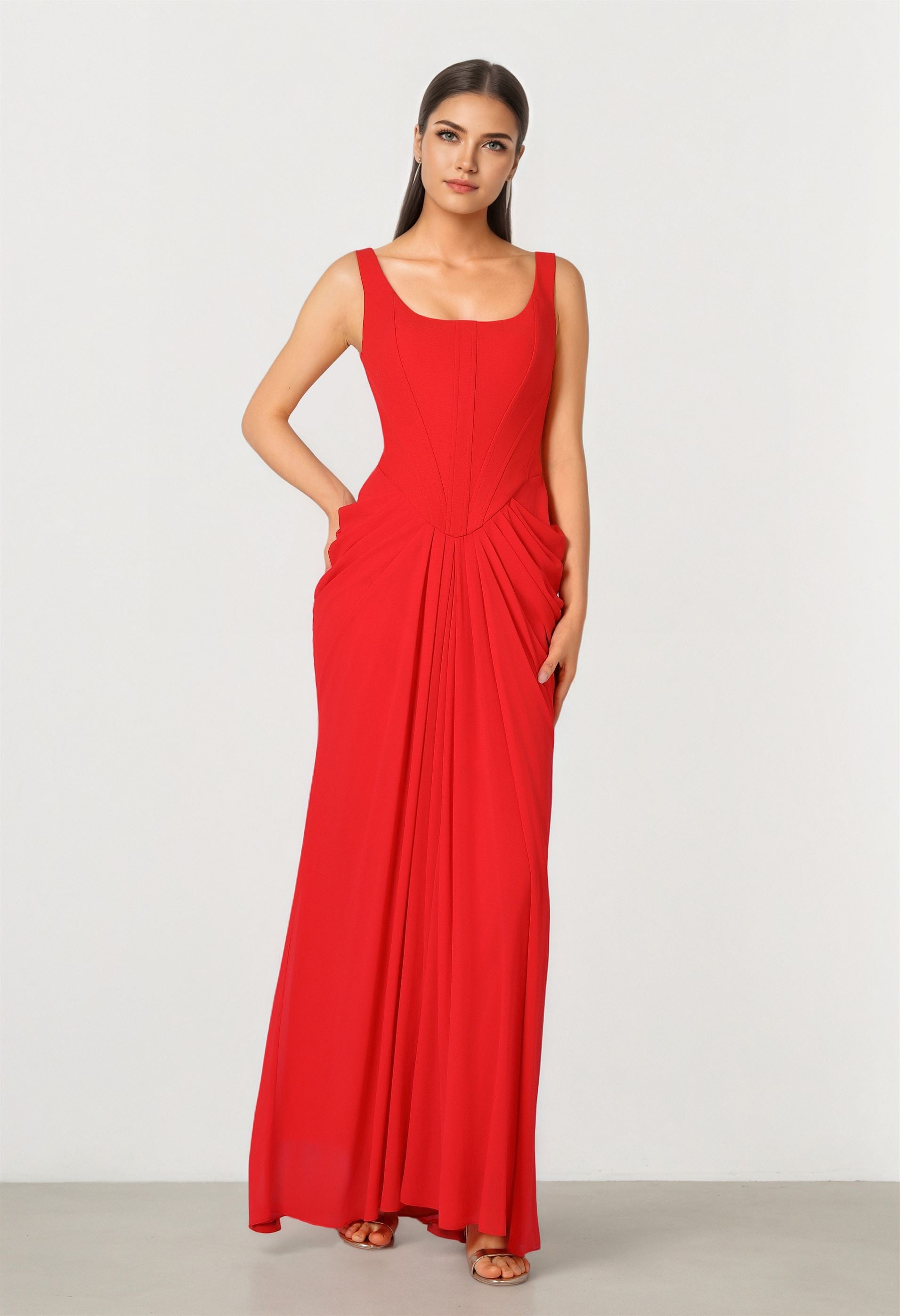 Pleated Maxi Dress