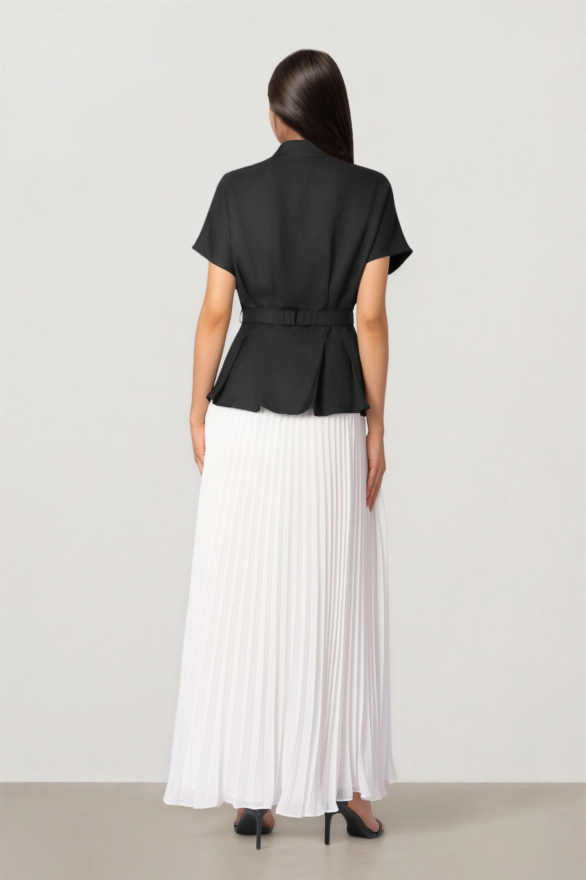 Brooch Pleated Dress