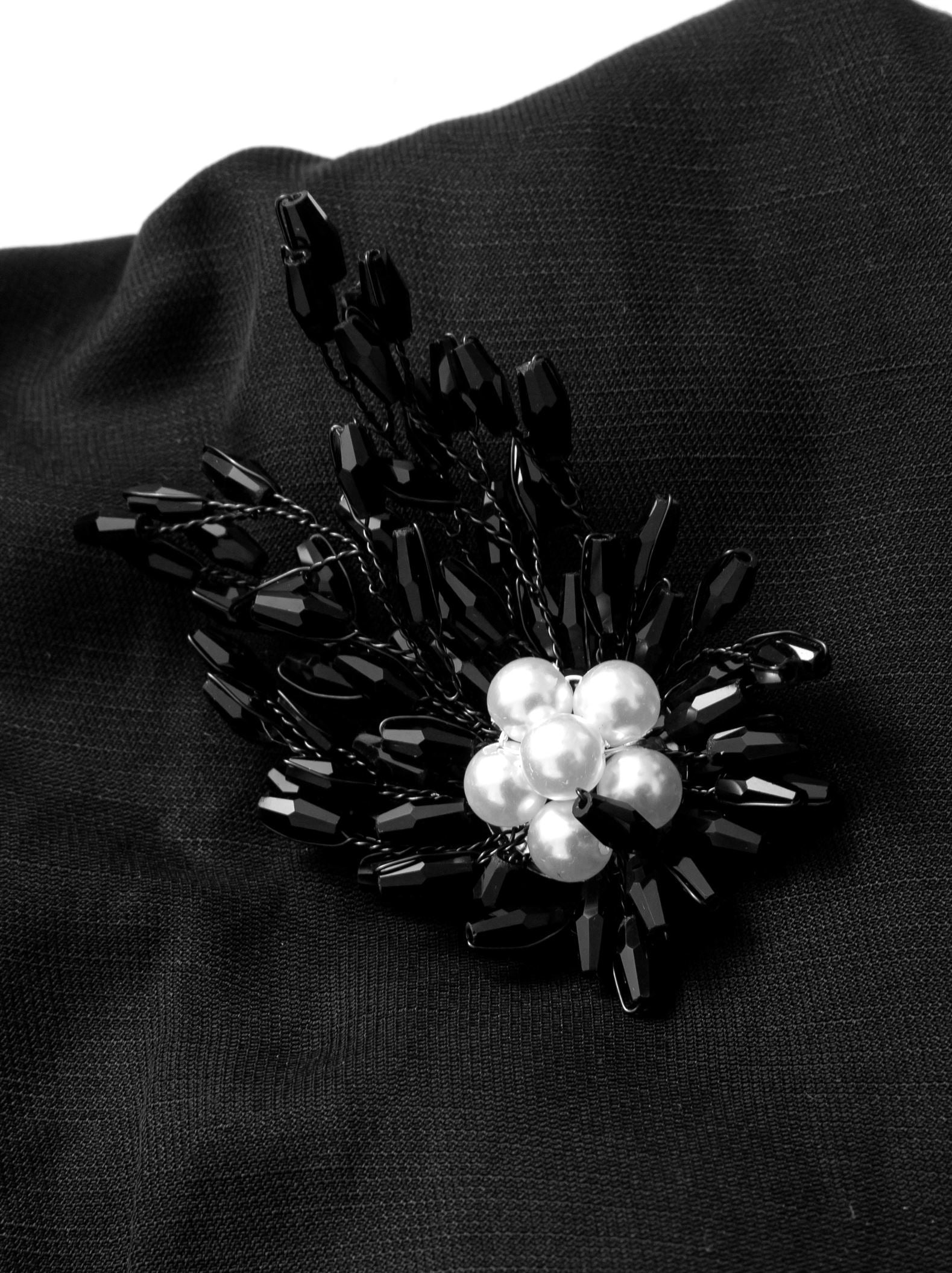 Brooch Pleated Dress