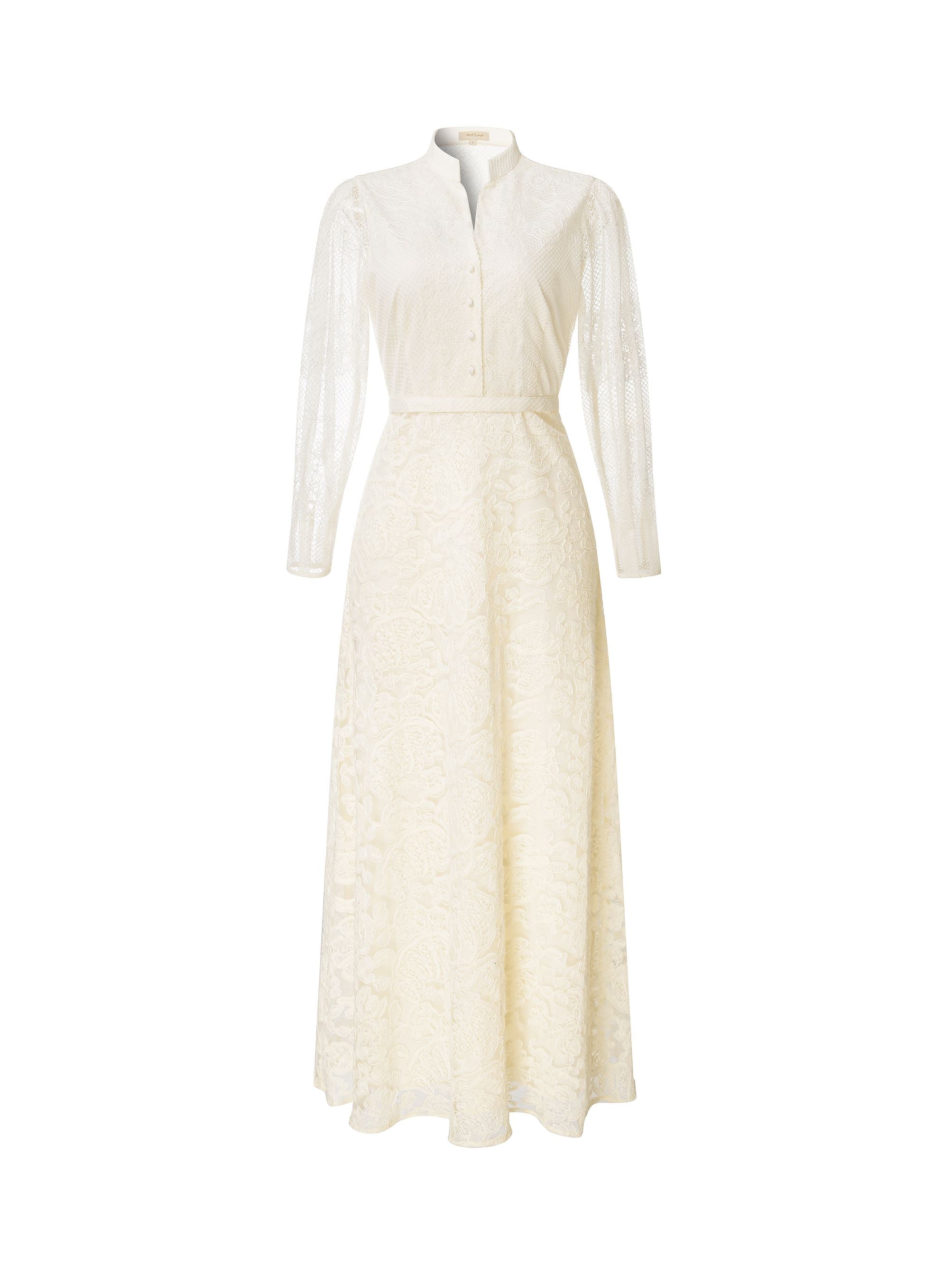 Cream Lace Maxi Dress