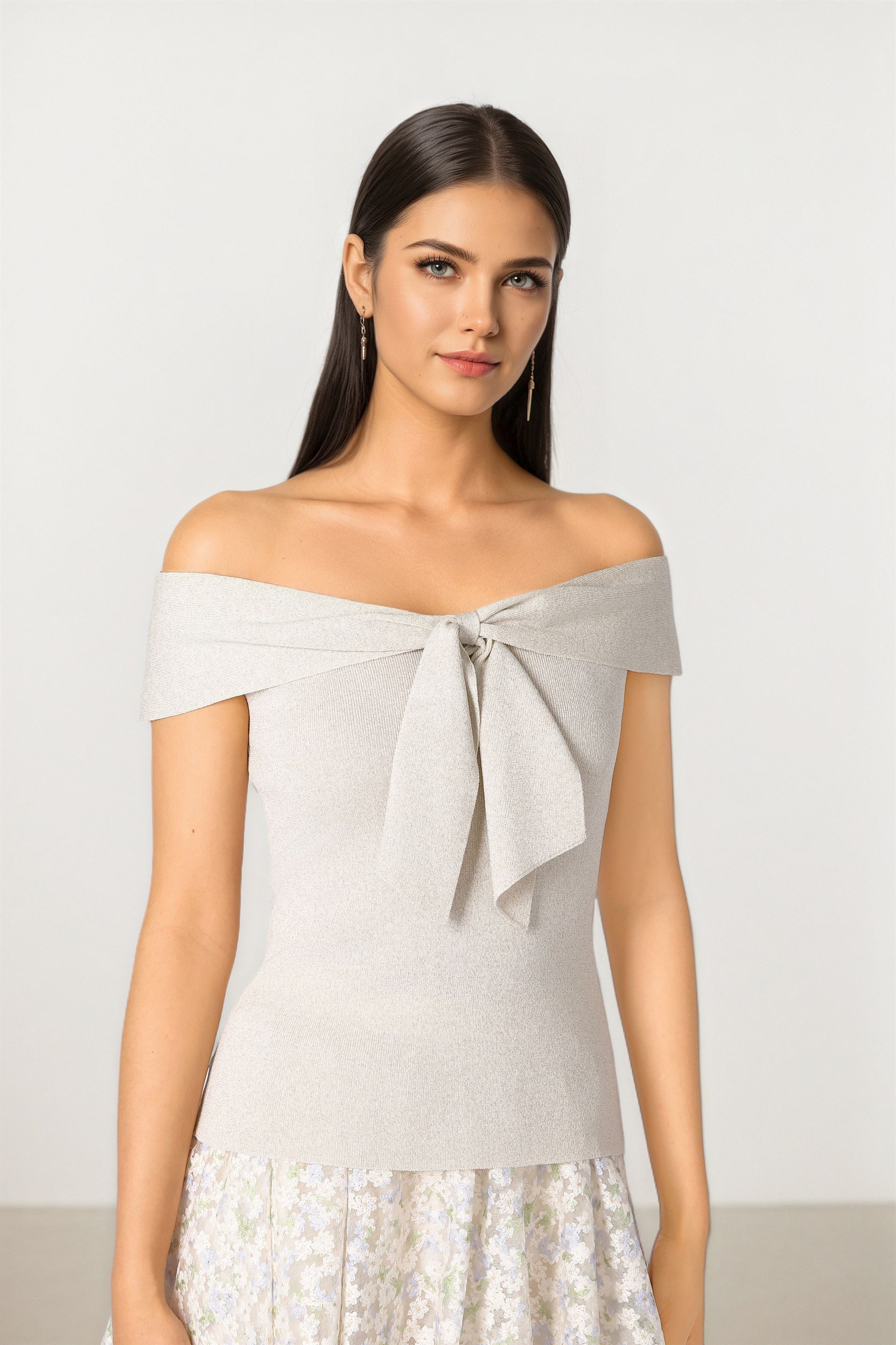 Bow Bardot Pullover