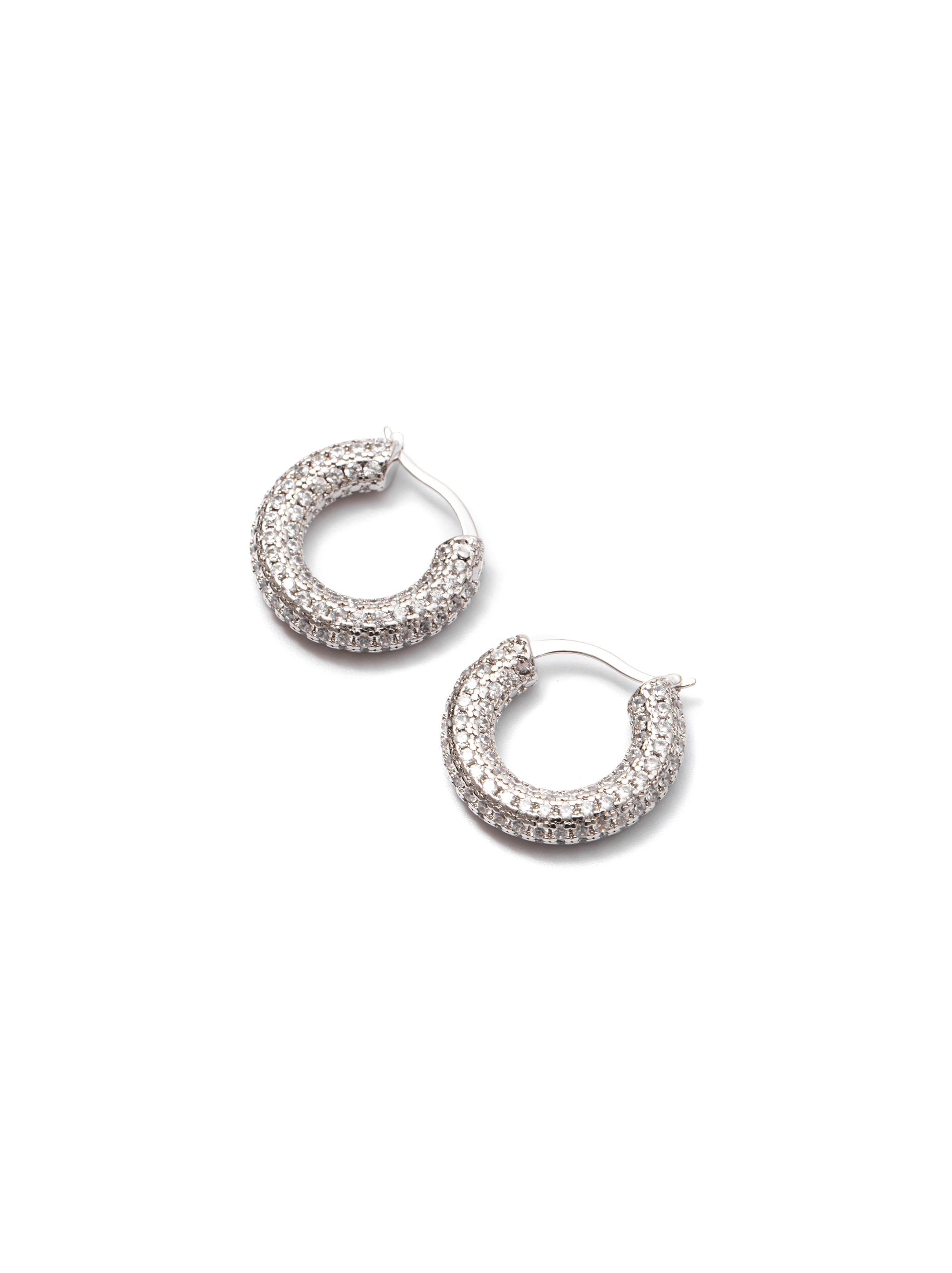 Silver Crystal Hoops