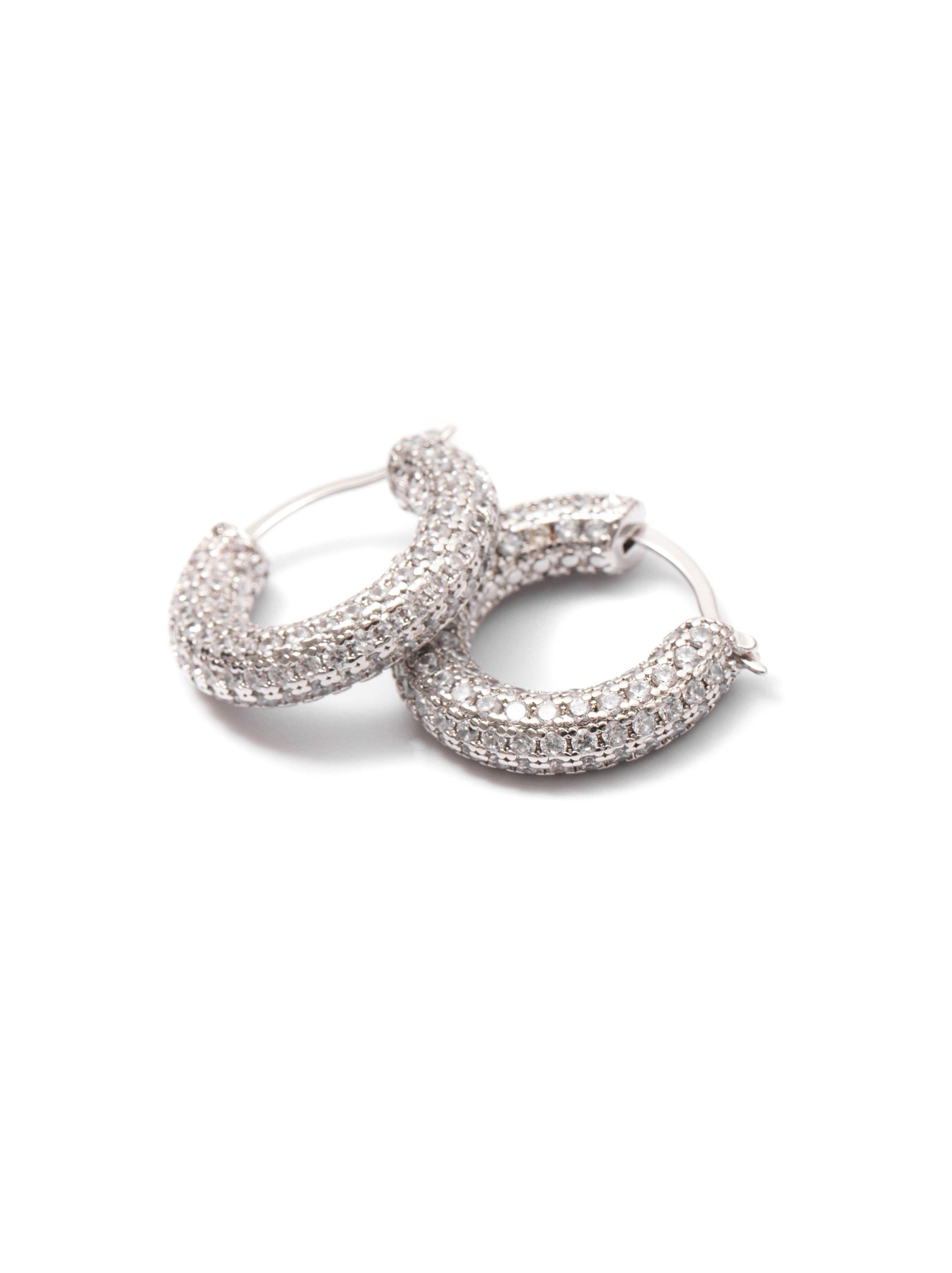 Silver Crystal Hoops