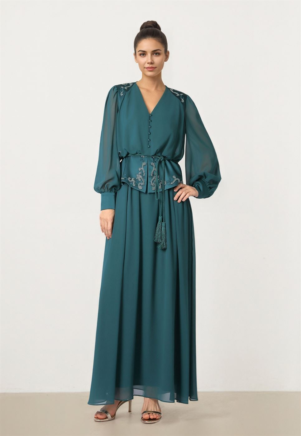 Draped Chiffon Dress