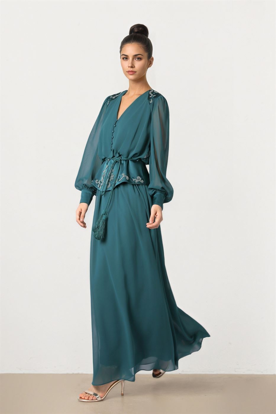 Draped Chiffon Dress