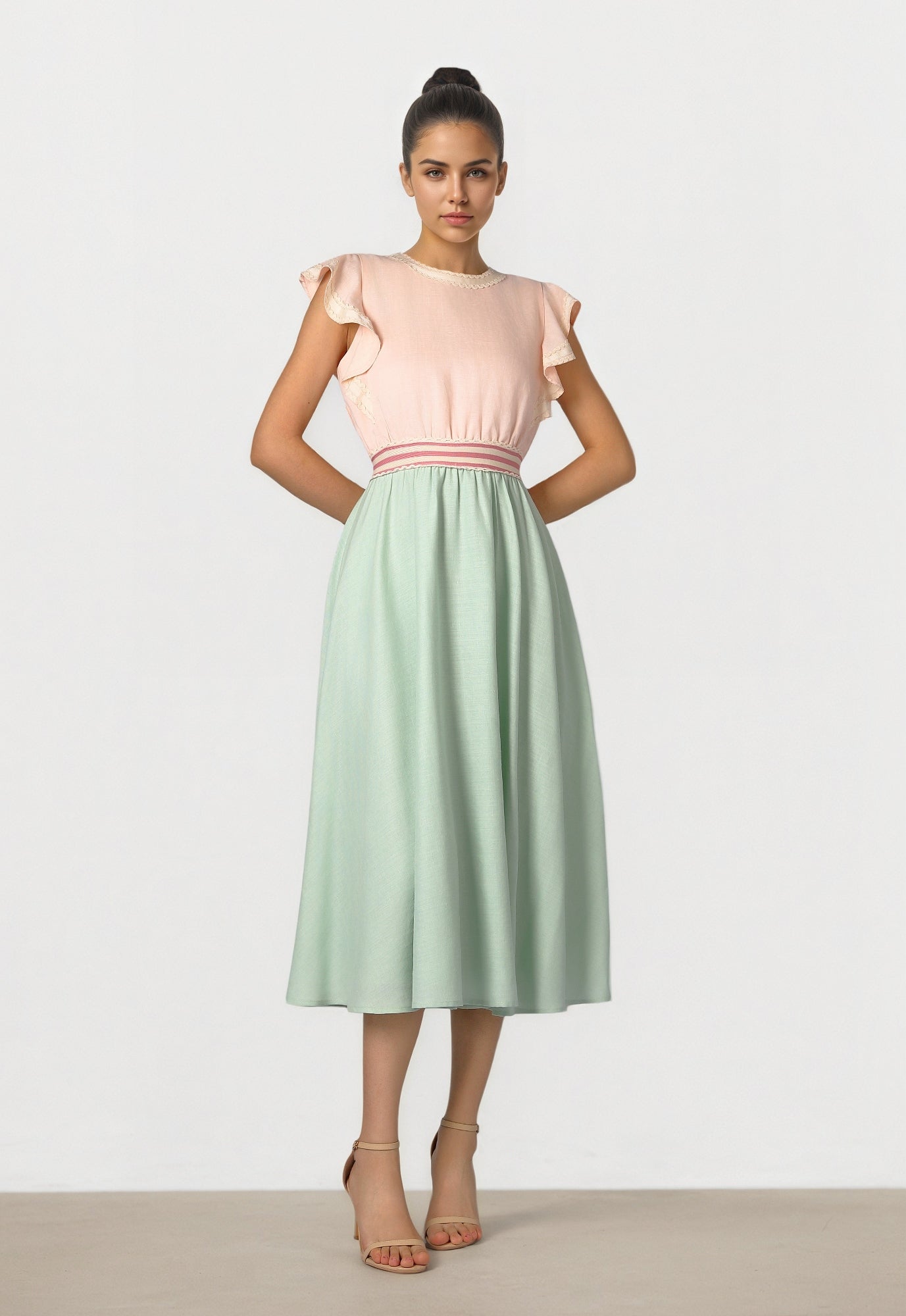 Two Tone Linen Dress