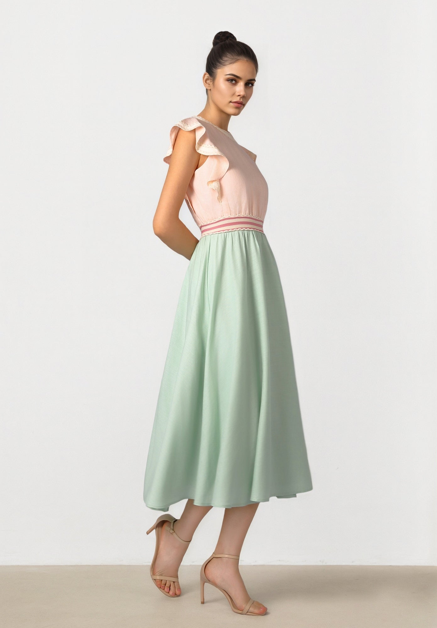 Two Tone Linen Dress