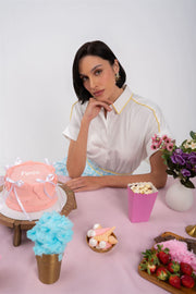 Piped Collar Top
