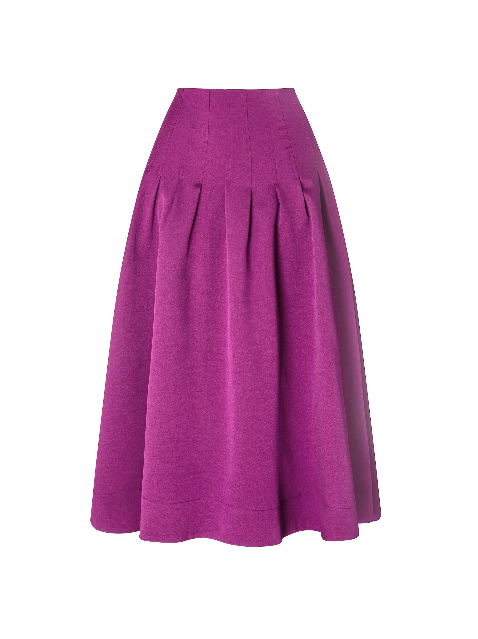 Pleated Waist A Line Skirt