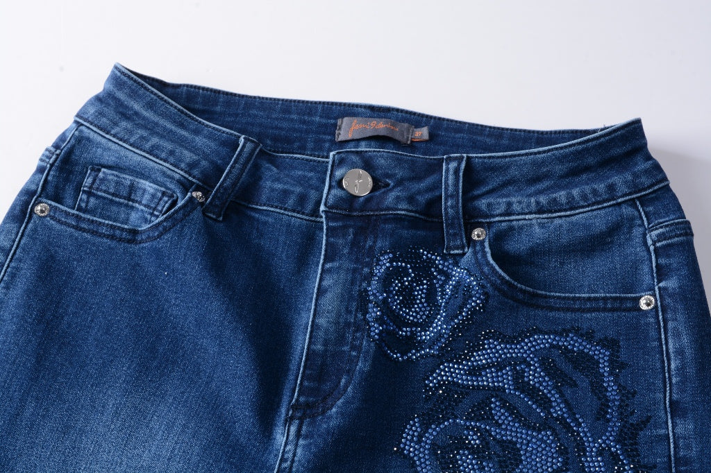 Slim Fit Embellished Jeans - Femi9 EG