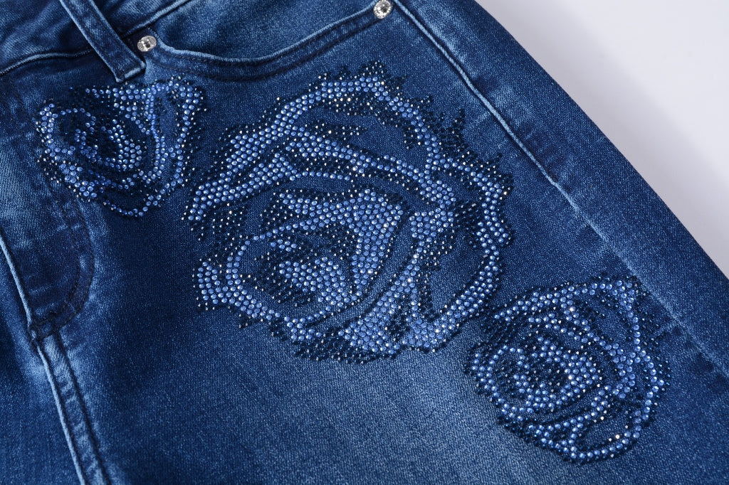 Slim Fit Embellished Jeans - Femi9 EG