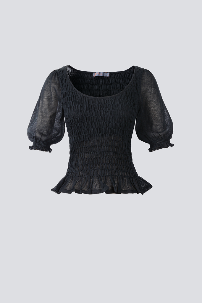 Ruched Midi Sleeves Top - Femi9 EG