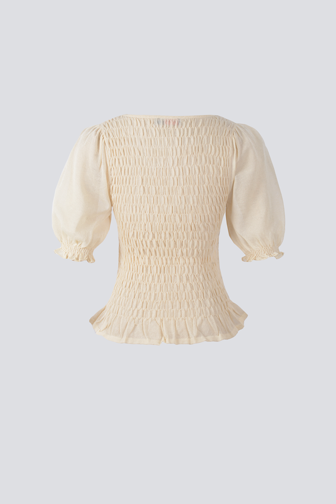 Ruched Midi Sleeves Top - Femi9 EG