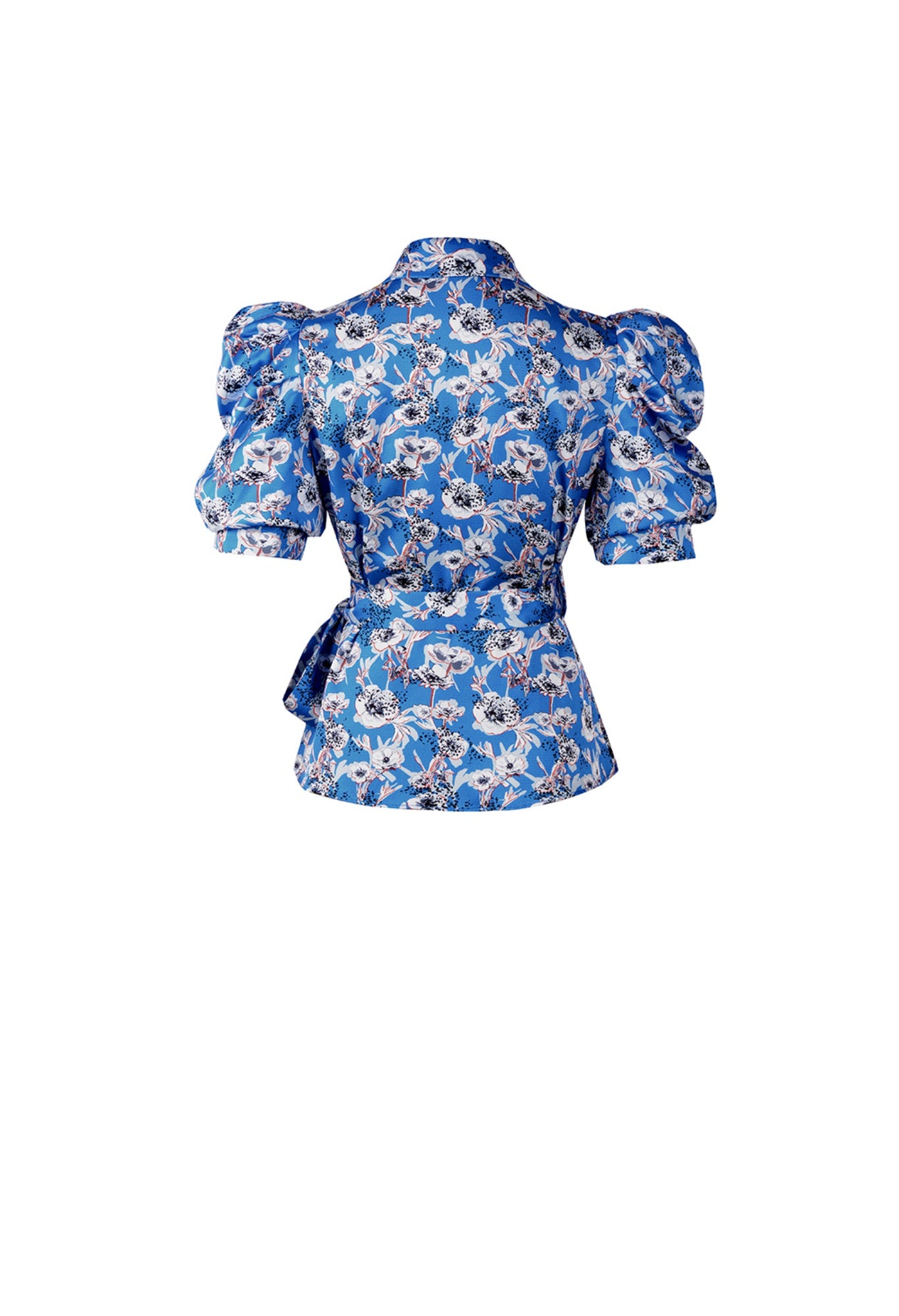 Draped Puff Sleeves Blouse - Femi9 EG