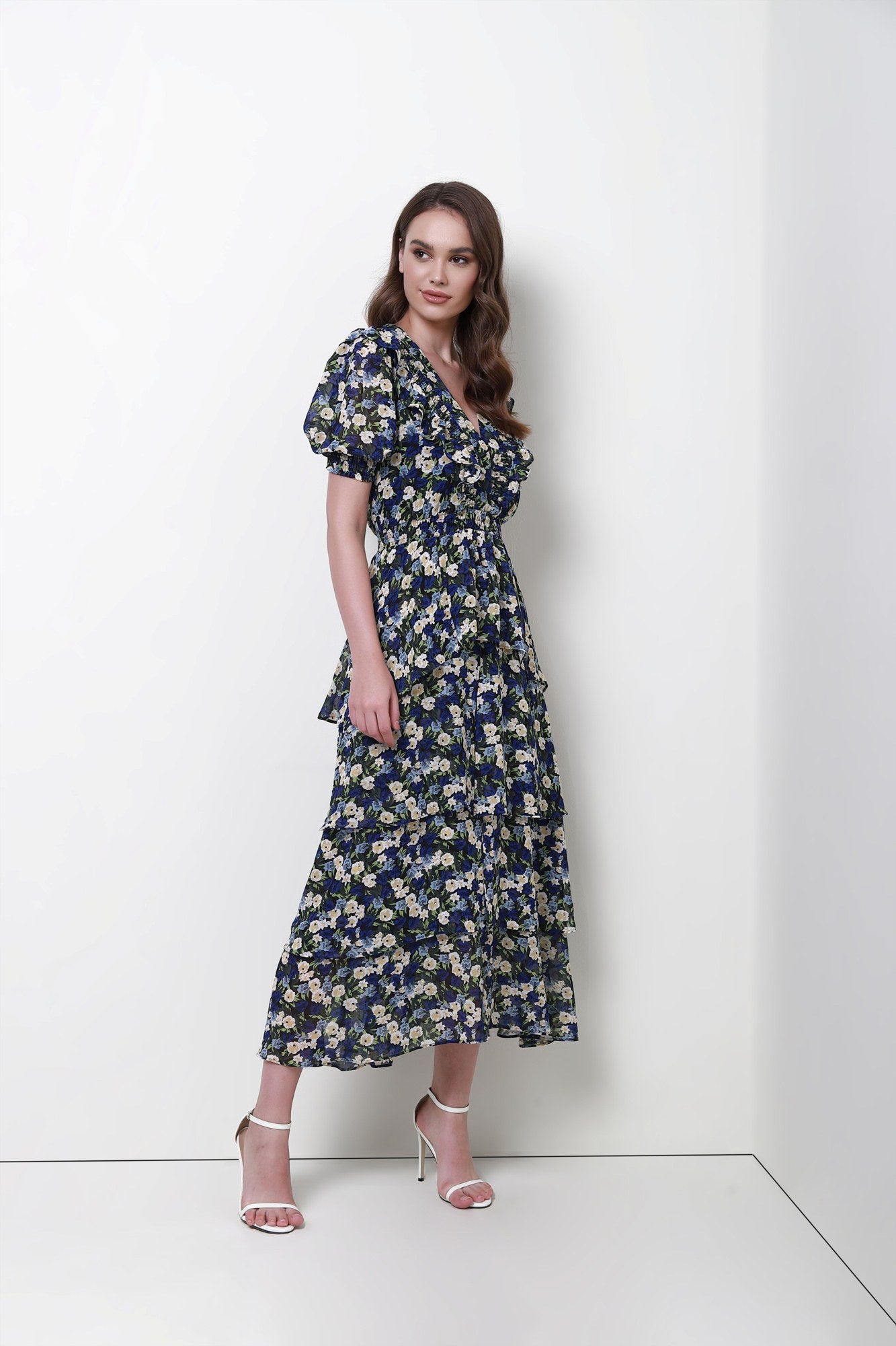 Chiffon Balloon Sleeves Dress - Femi9 EG