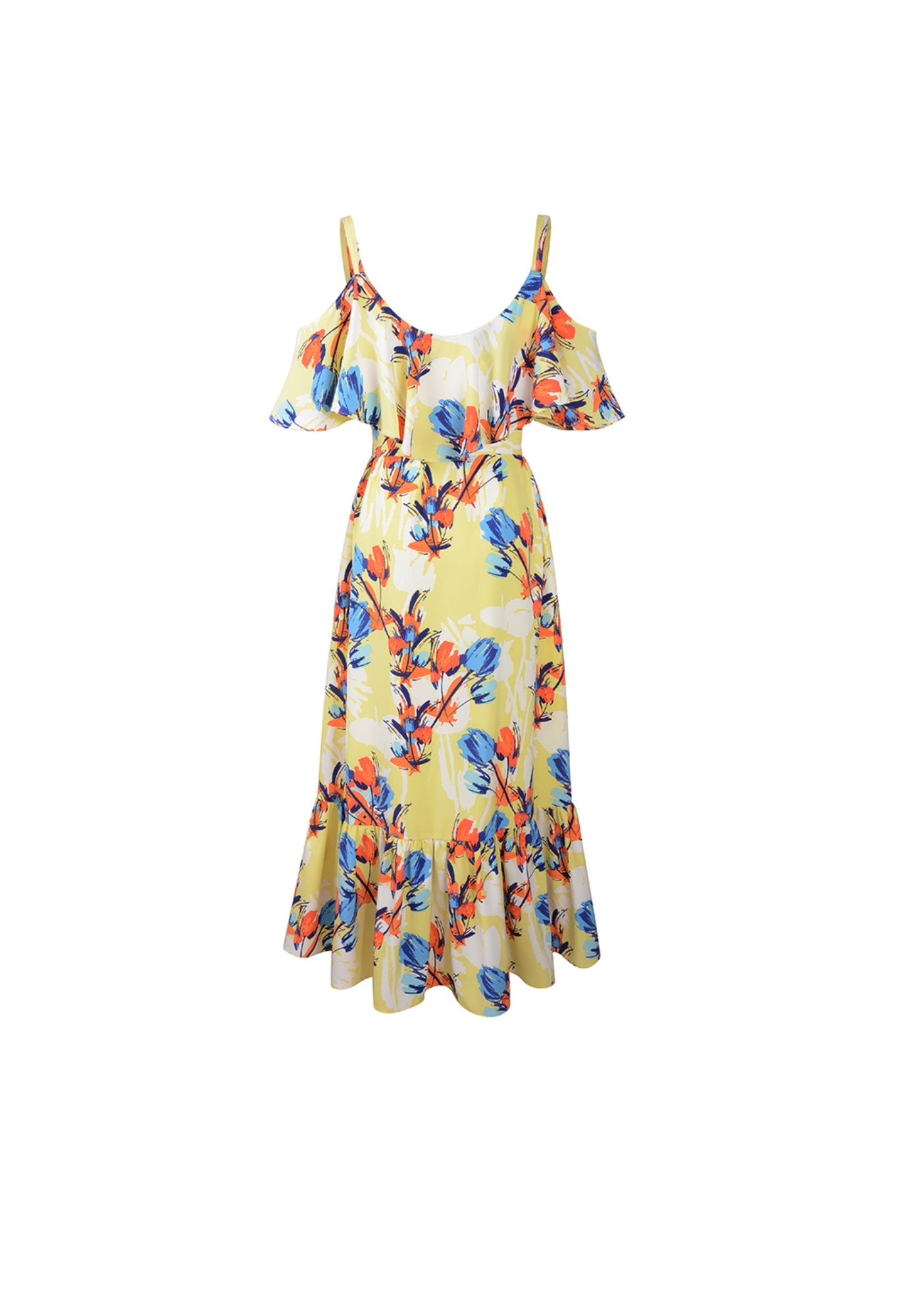 Ruffeled Printed Dress - Femi9 EG