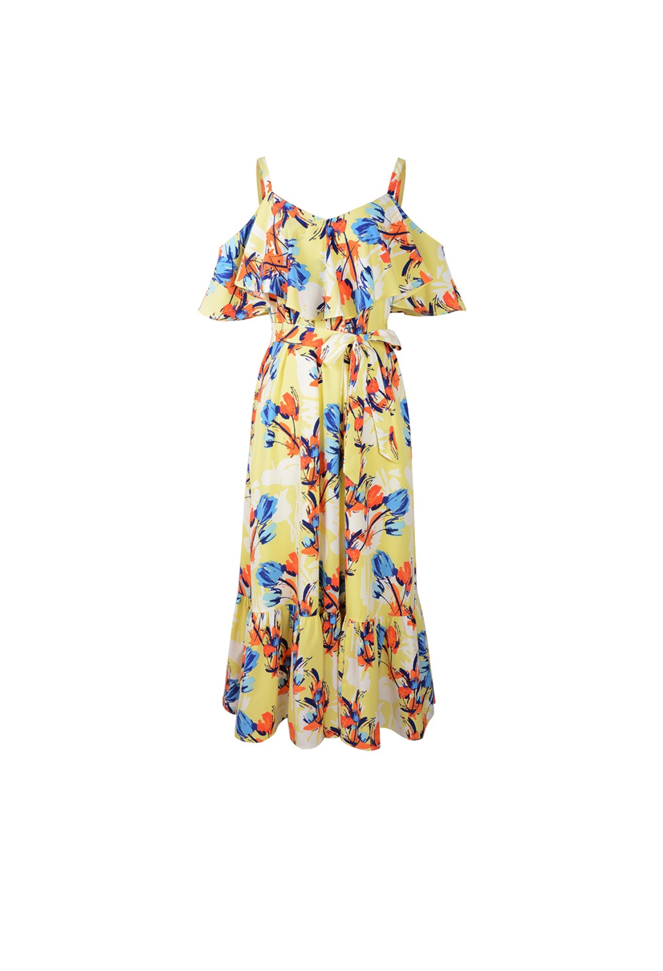 Ruffeled Printed Dress - Femi9 EG
